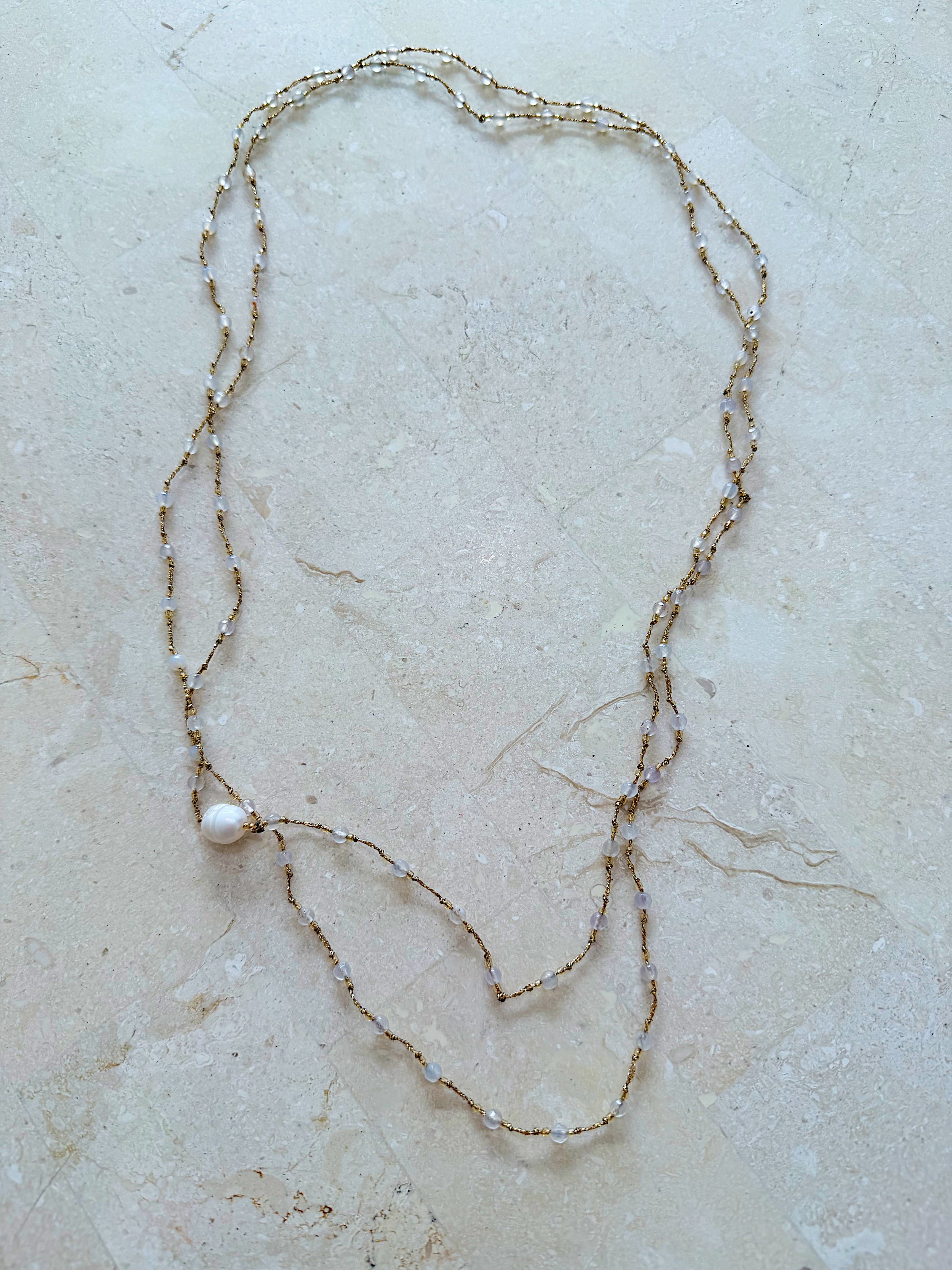 Necklace 23 | LONG - Stones with Freshwater Pearl