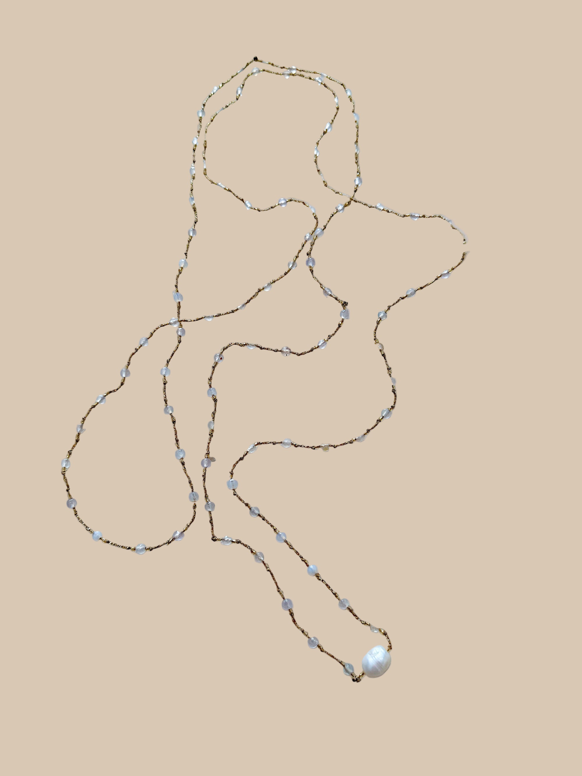 Necklace 23 | LONG - Stones with Freshwater Pearl