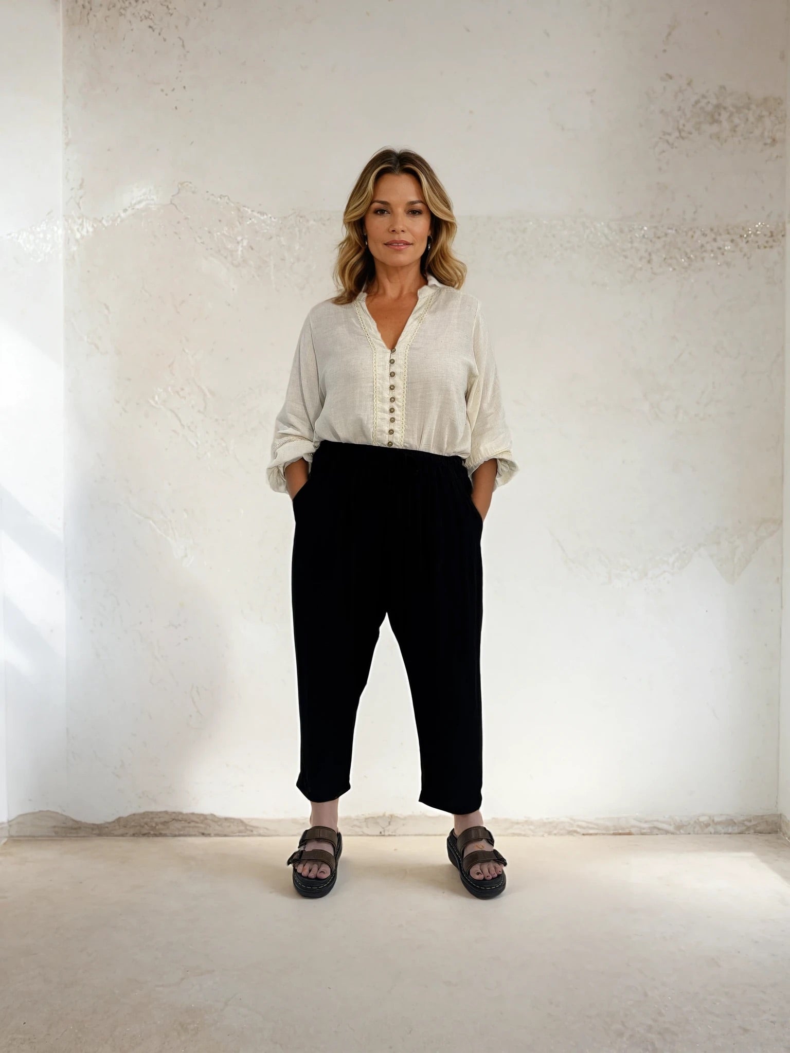 Slouch Pant | Black Fujet - Saffron Road