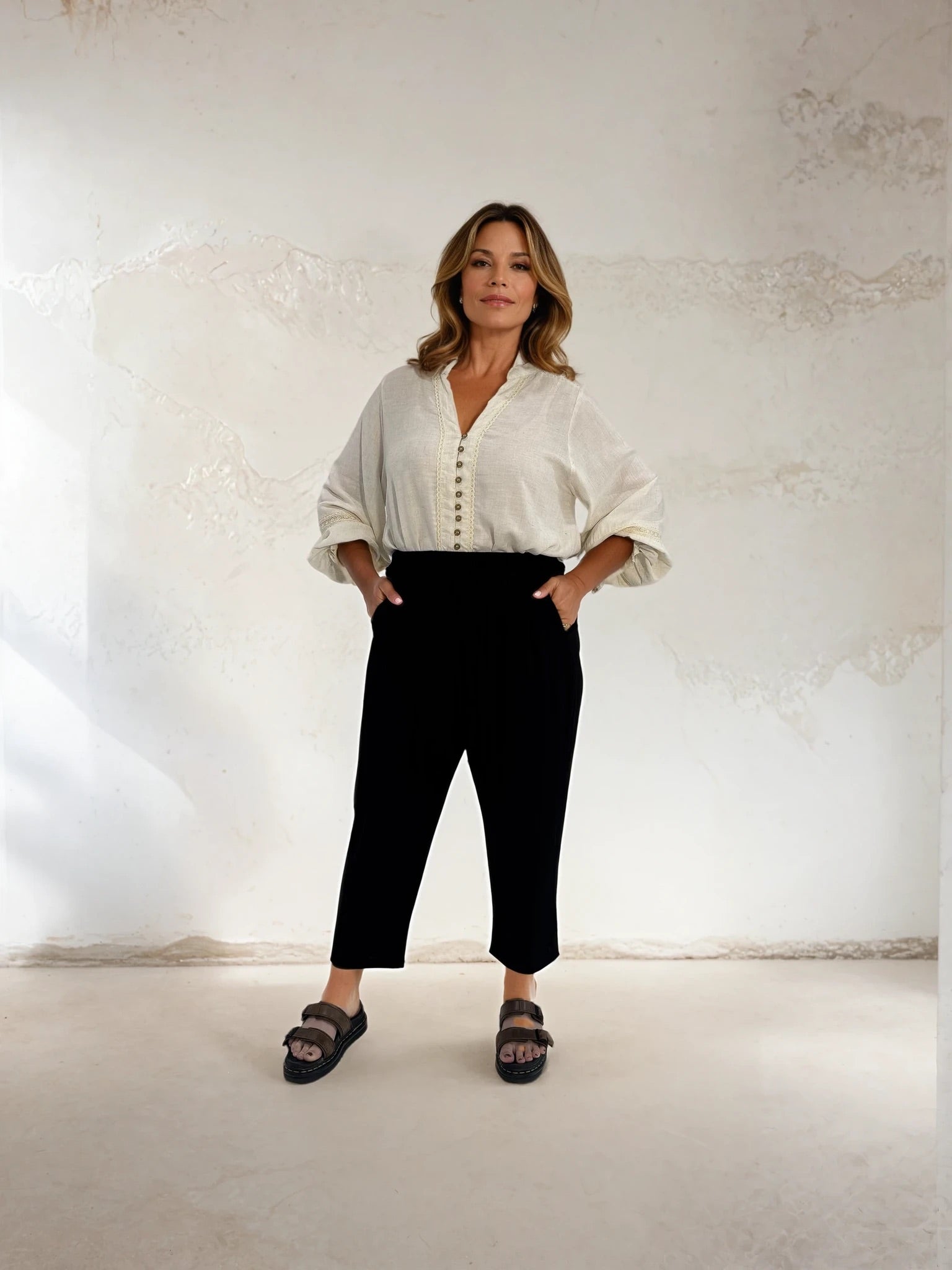 Slouch Pant | Black Fujet - Saffron Road