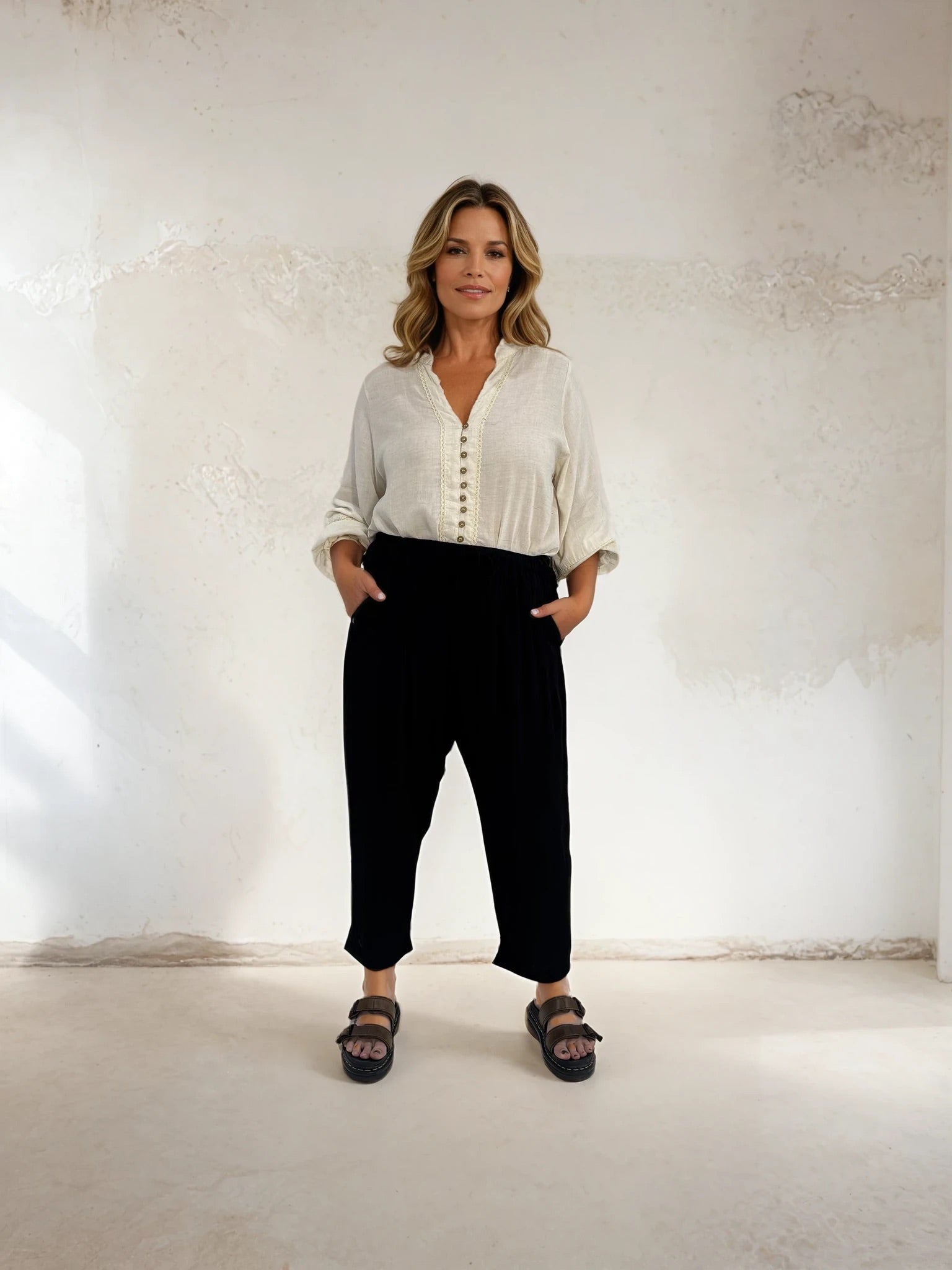 Slouch Pant | Black Fujet - Saffron Road