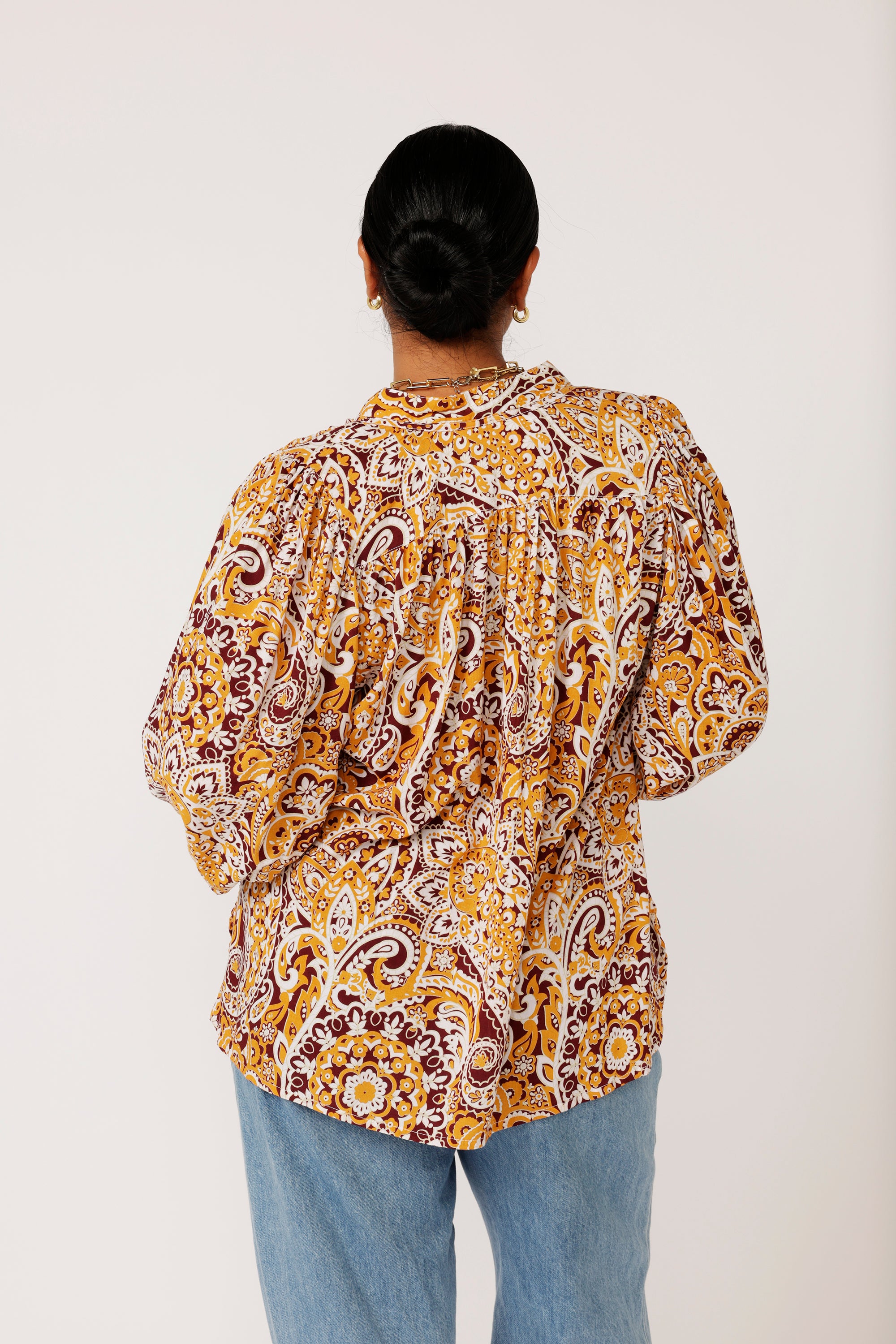 Luna Blouse | Autumn Paisley - Saffron Road