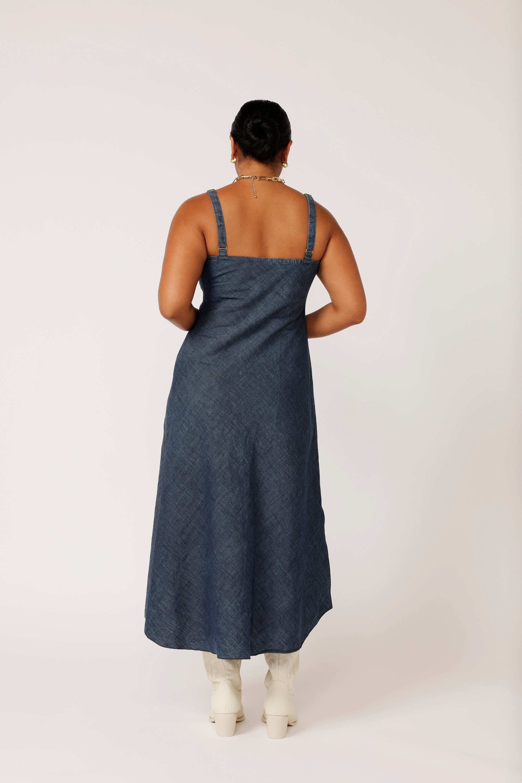 Slip Dress MAXI | Dark Chambray - Saffron Road