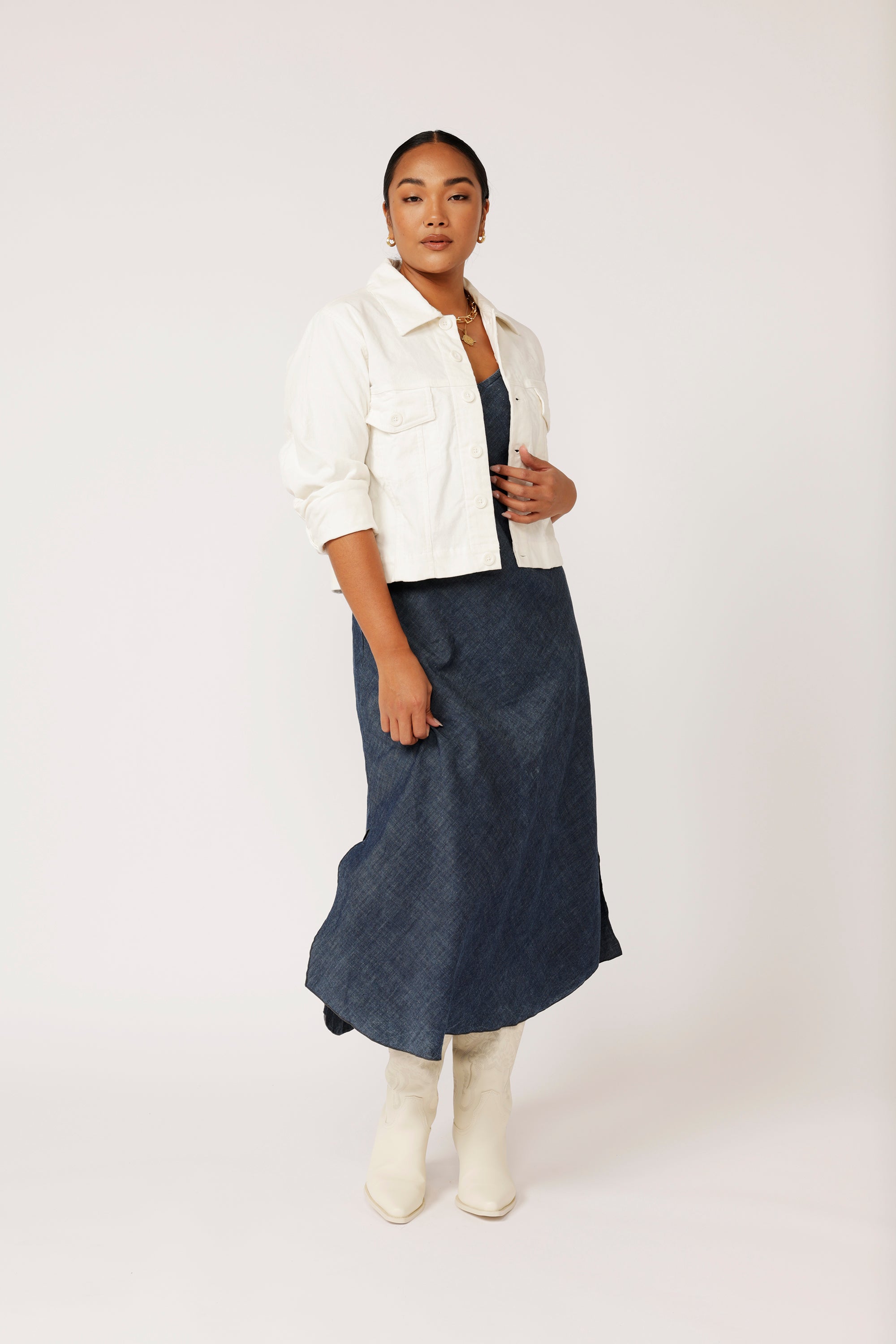 Slip Dress MAXI | Dark Chambray - Saffron Road