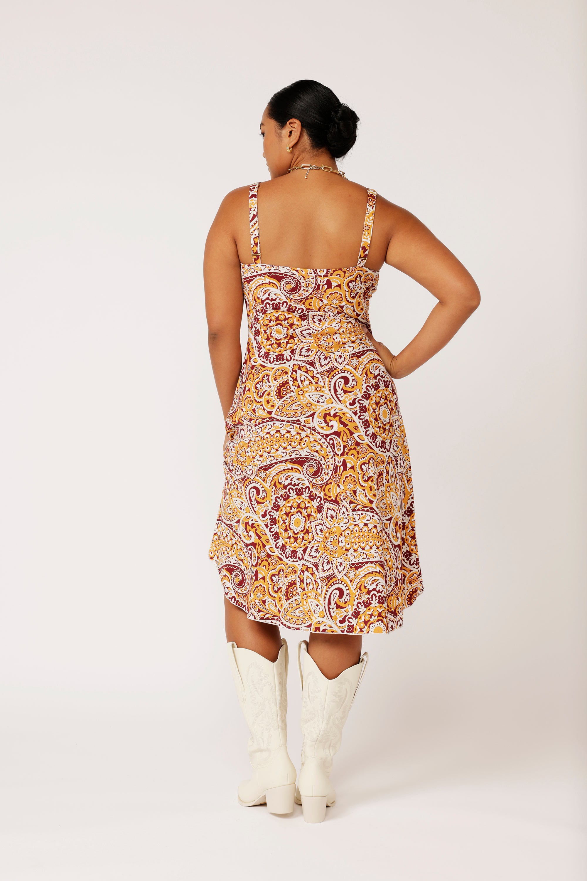Slip Dress MIDI | Autumn Paisley - Saffron Road