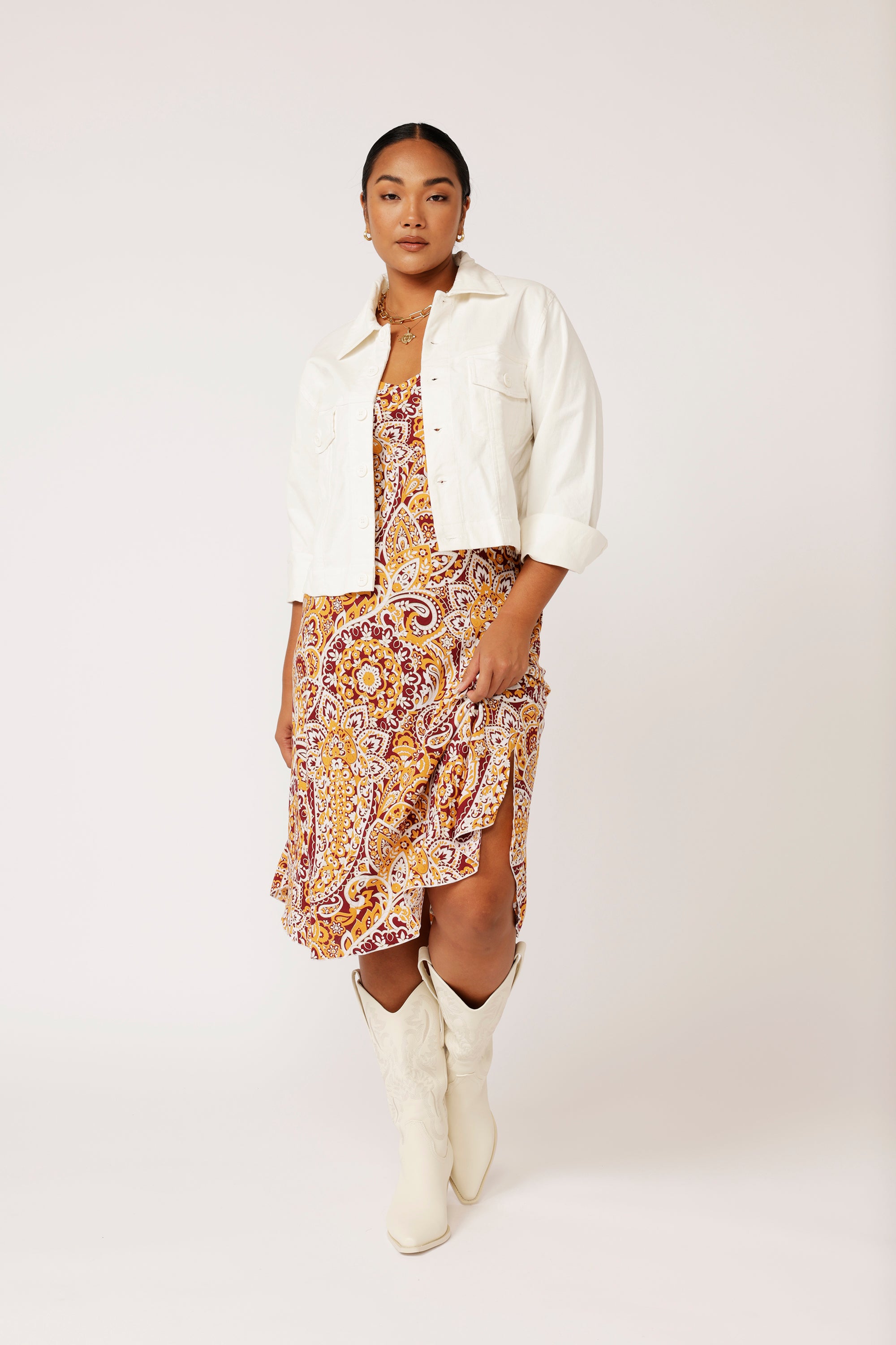 Slip Dress MIDI | Autumn Paisley - Saffron Road