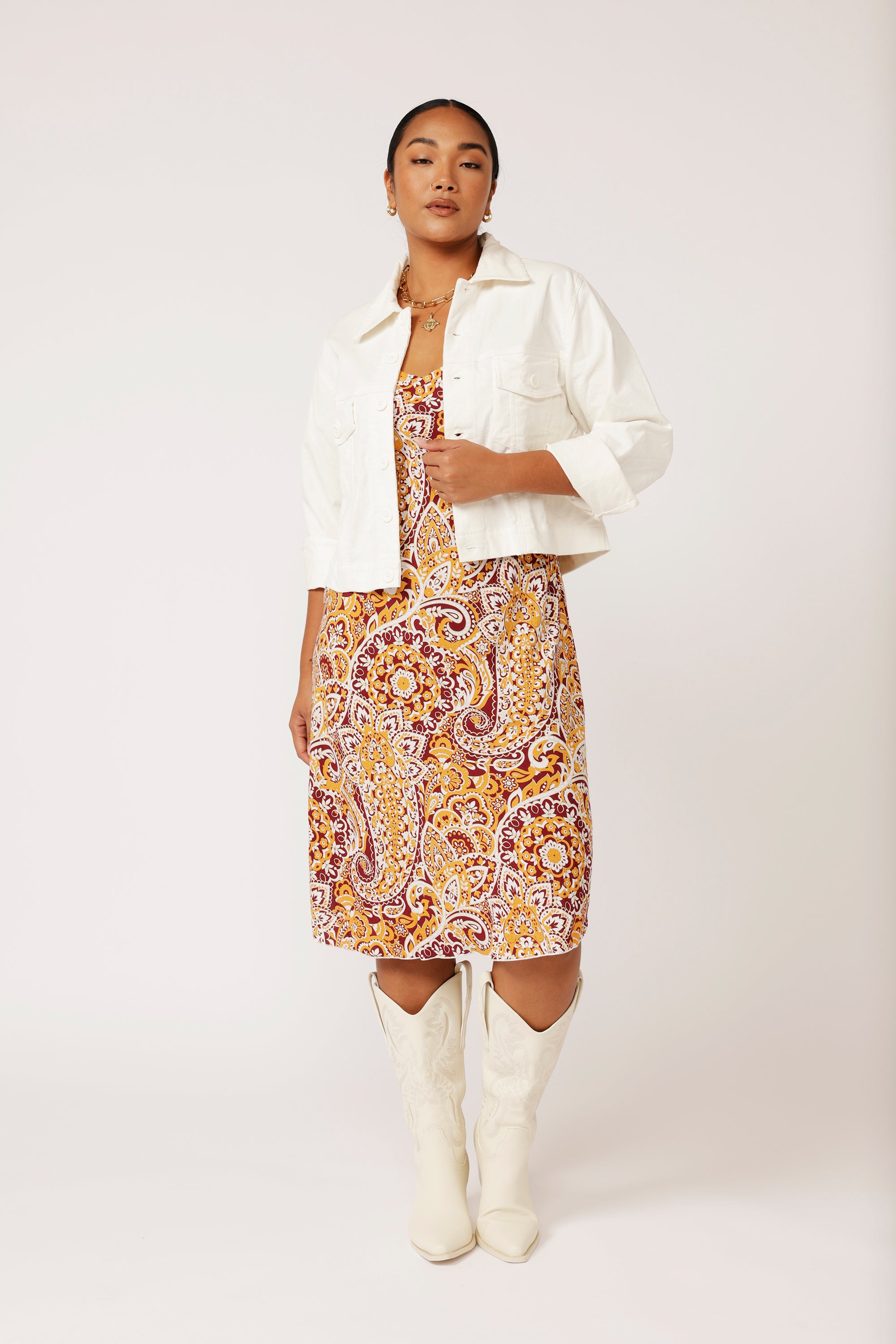 Slip Dress MIDI | Autumn Paisley - Saffron Road