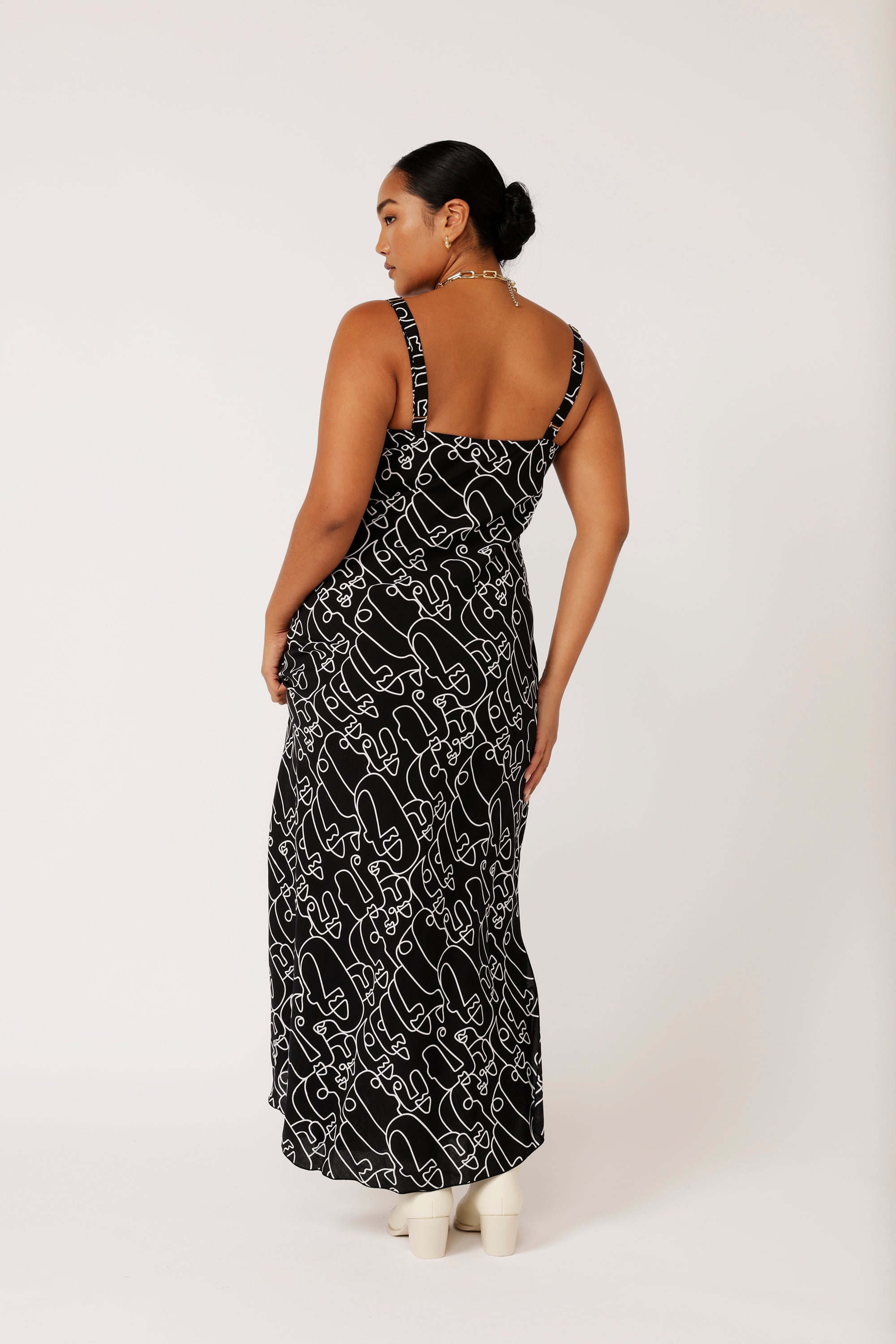 Slip Dress MAXI | Black Portrait - Saffron Road