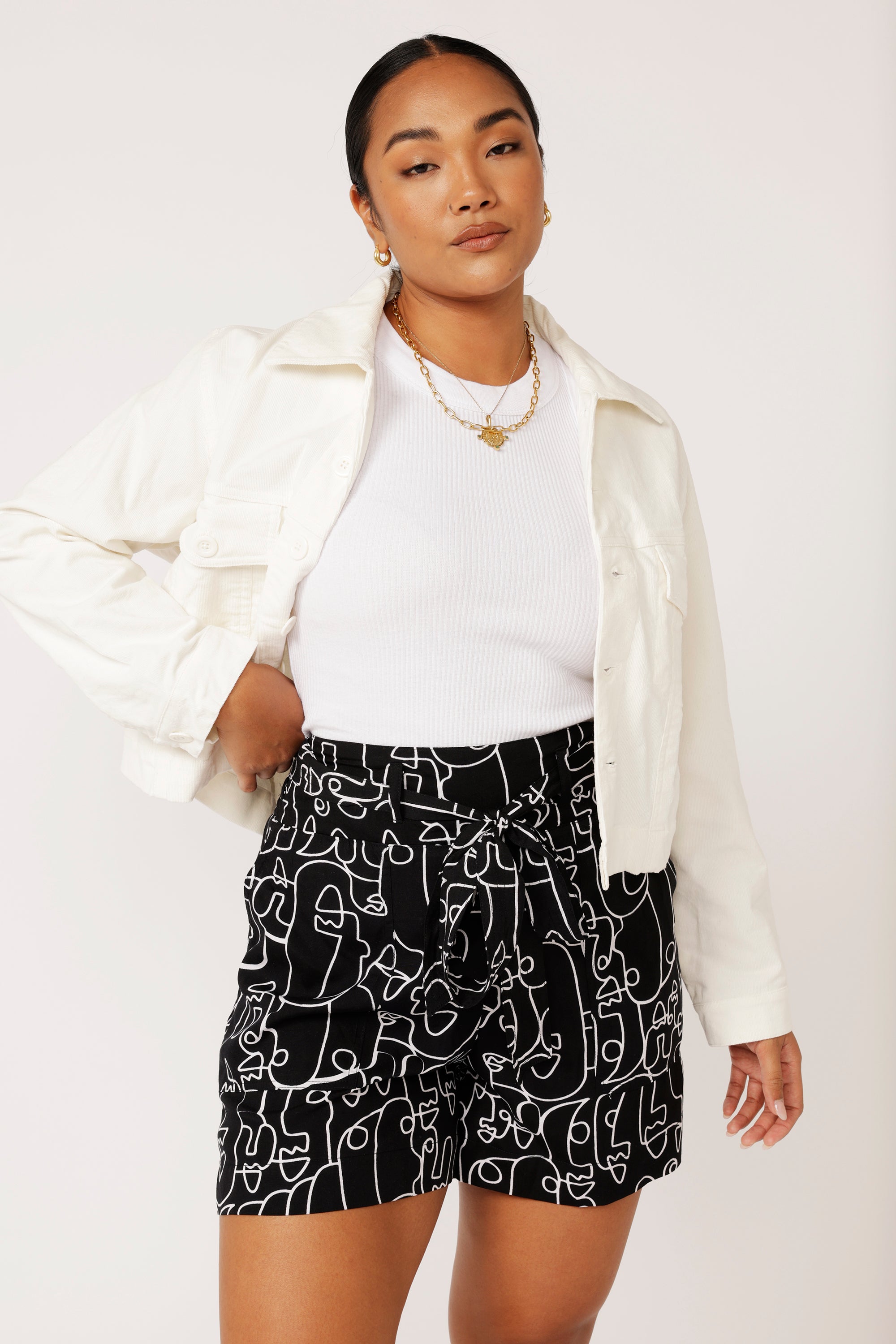 Vegas Jacket CROPPED | Cream - Saffron Road