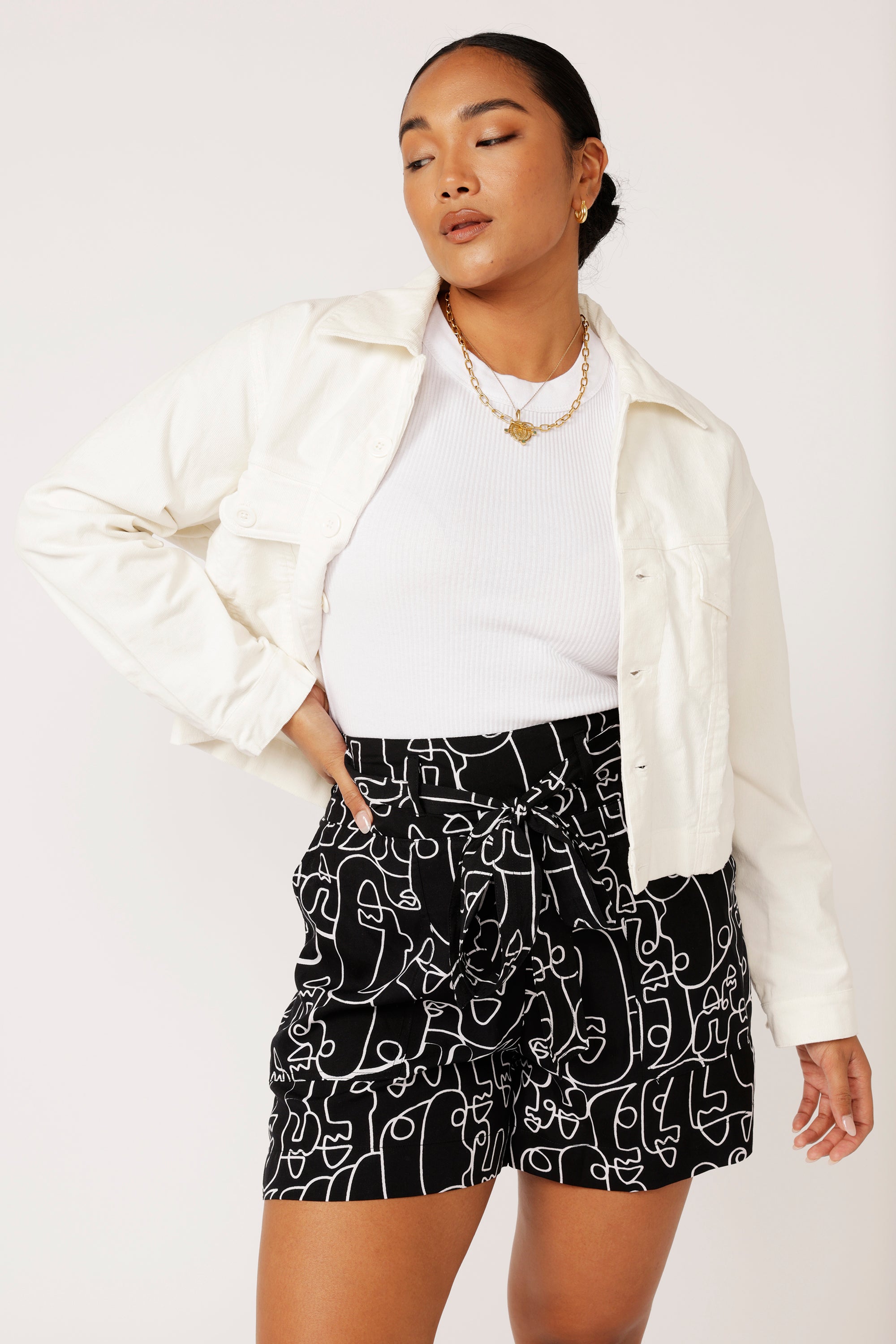 Vegas Jacket CROPPED | Cream - Saffron Road