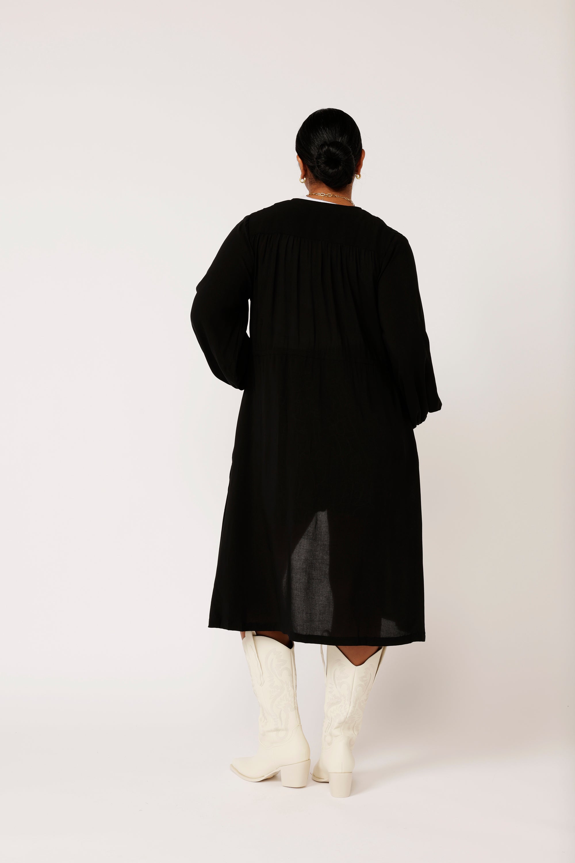 Duster Dress | Midi | Black - Saffron Road
