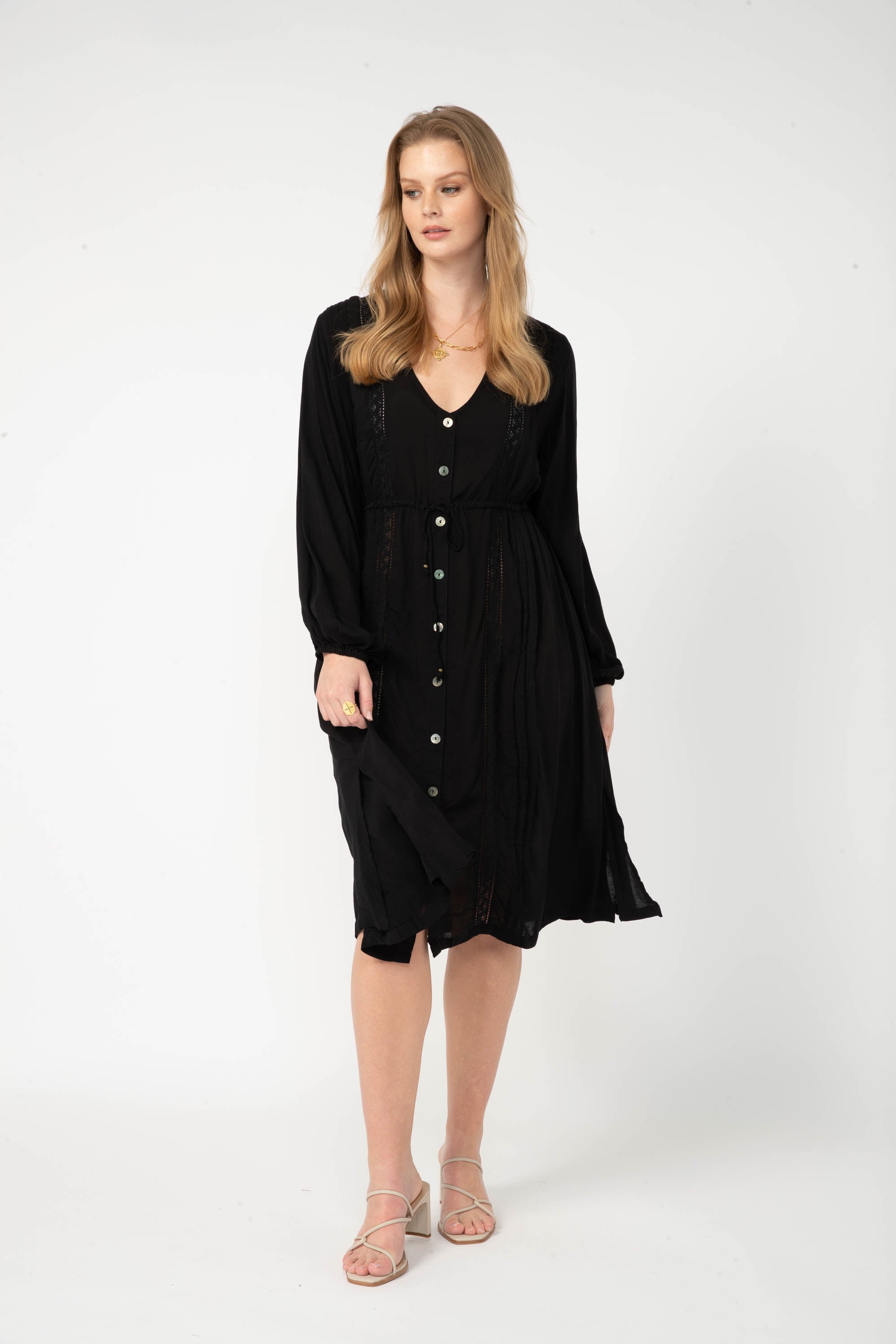 Duster Dress | Midi | Black - Saffron Road