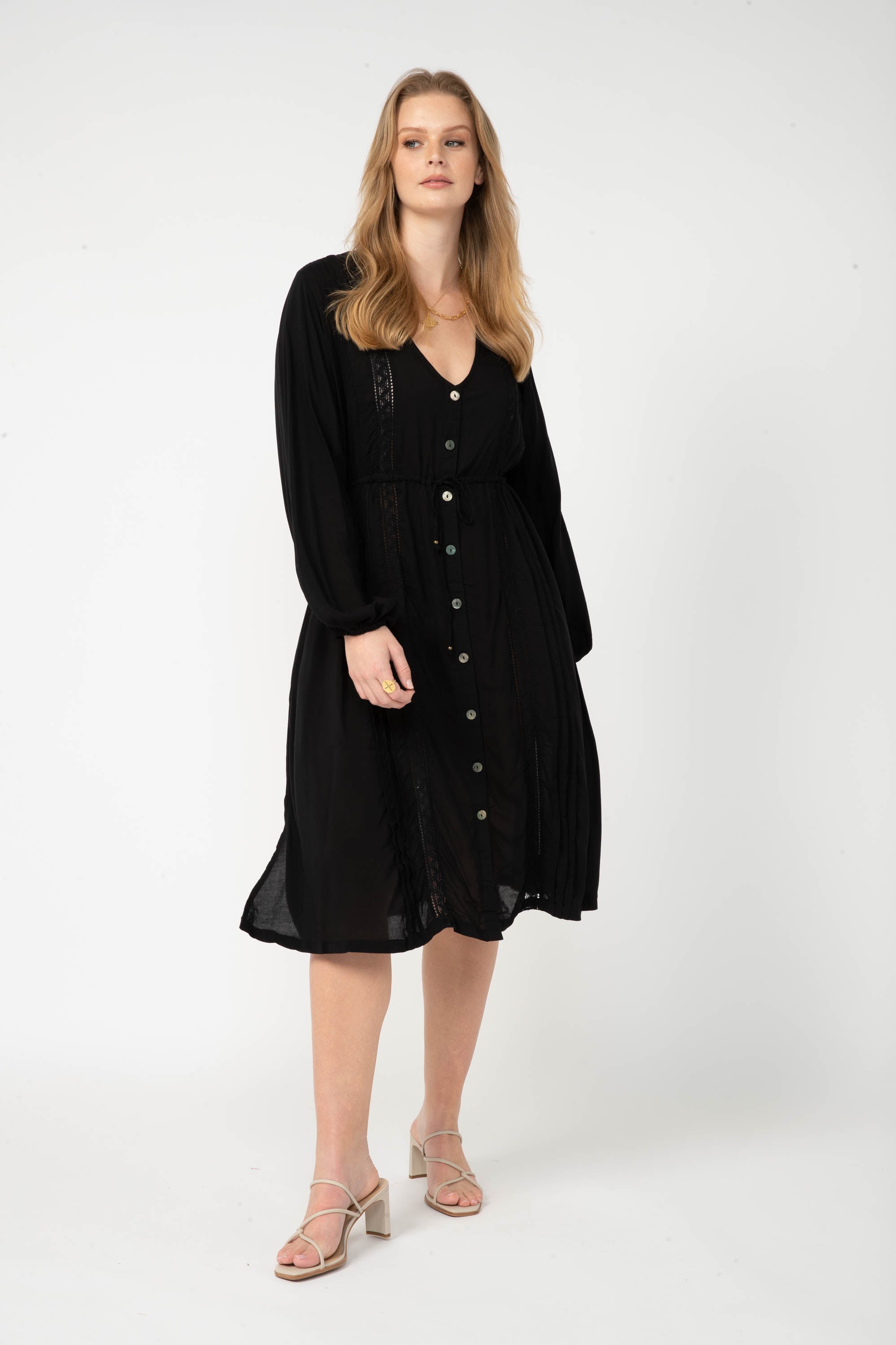 Duster Dress | Midi | Black - Saffron Road