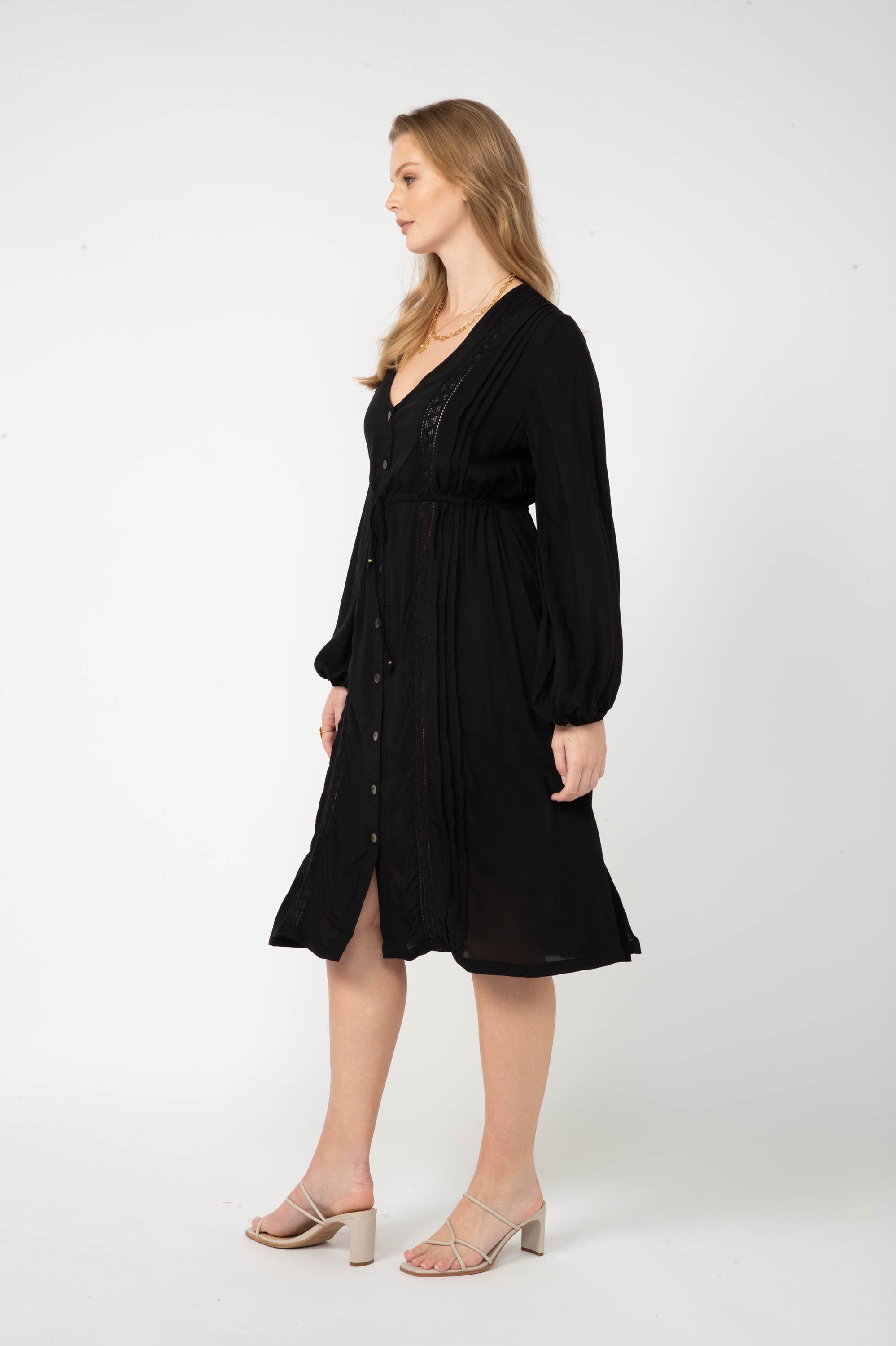 Duster Dress | Midi | Black - Saffron Road