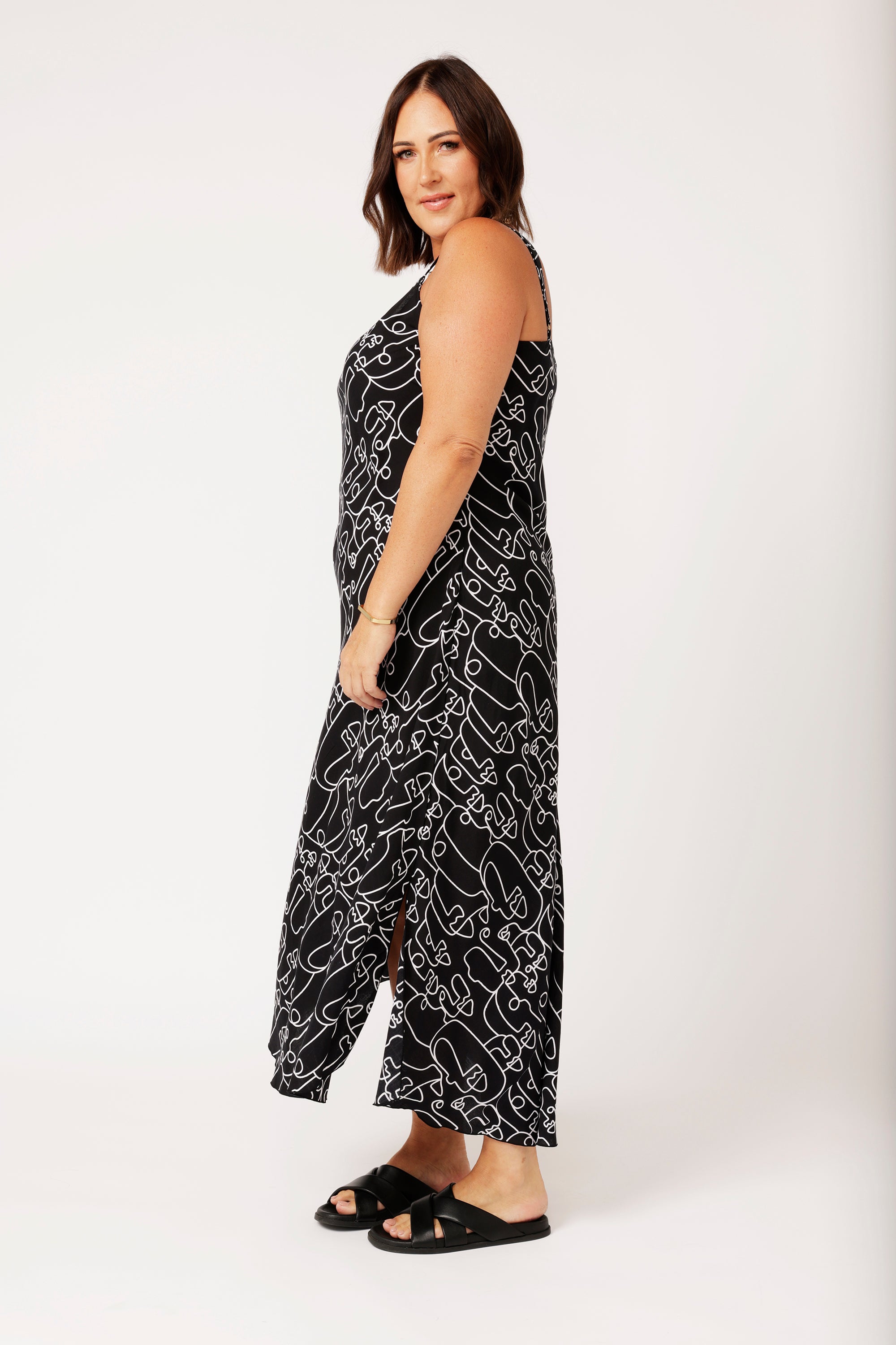 Slip Dress MAXI | Black Portrait - Saffron Road