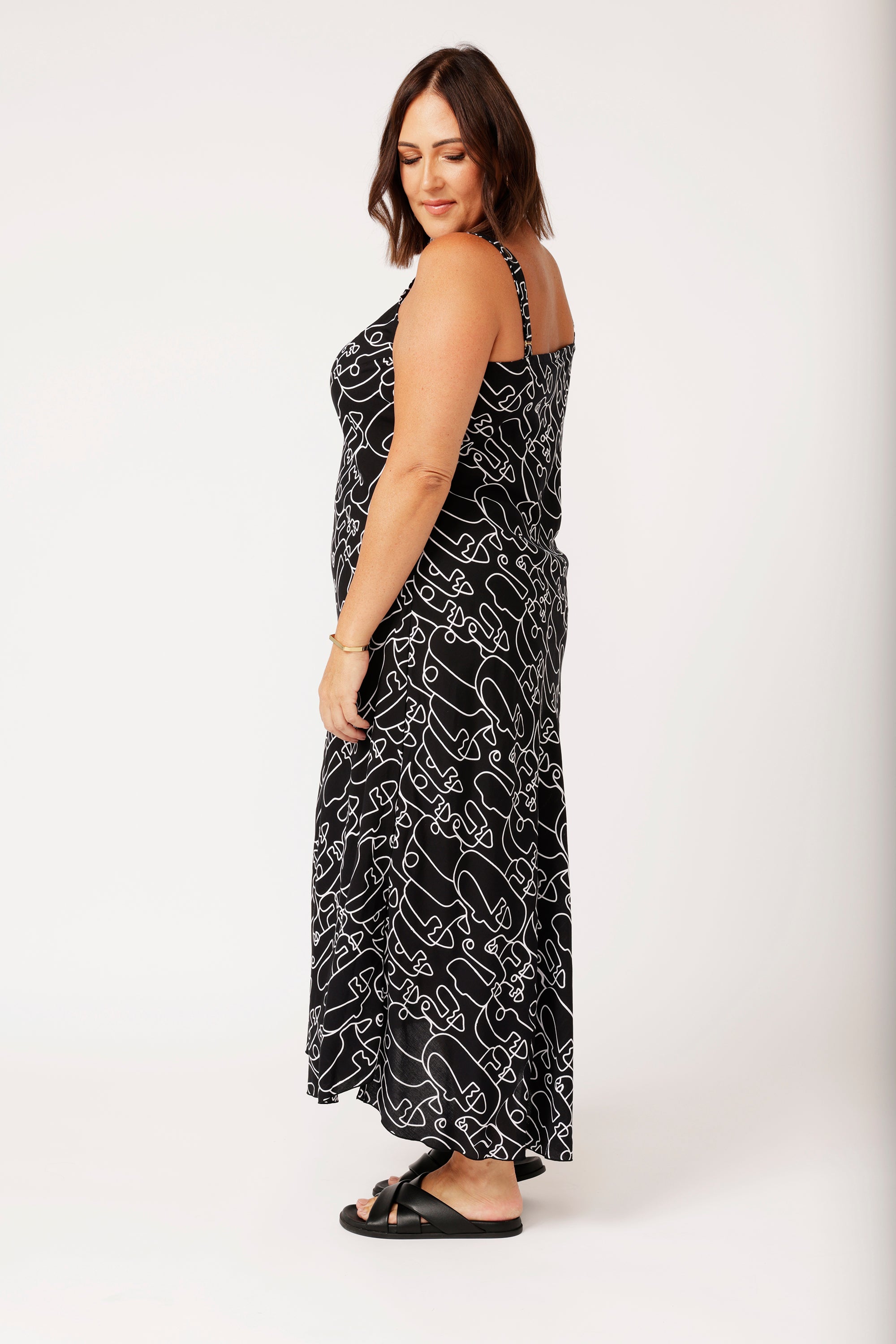Slip Dress MAXI | Black Portrait - Saffron Road