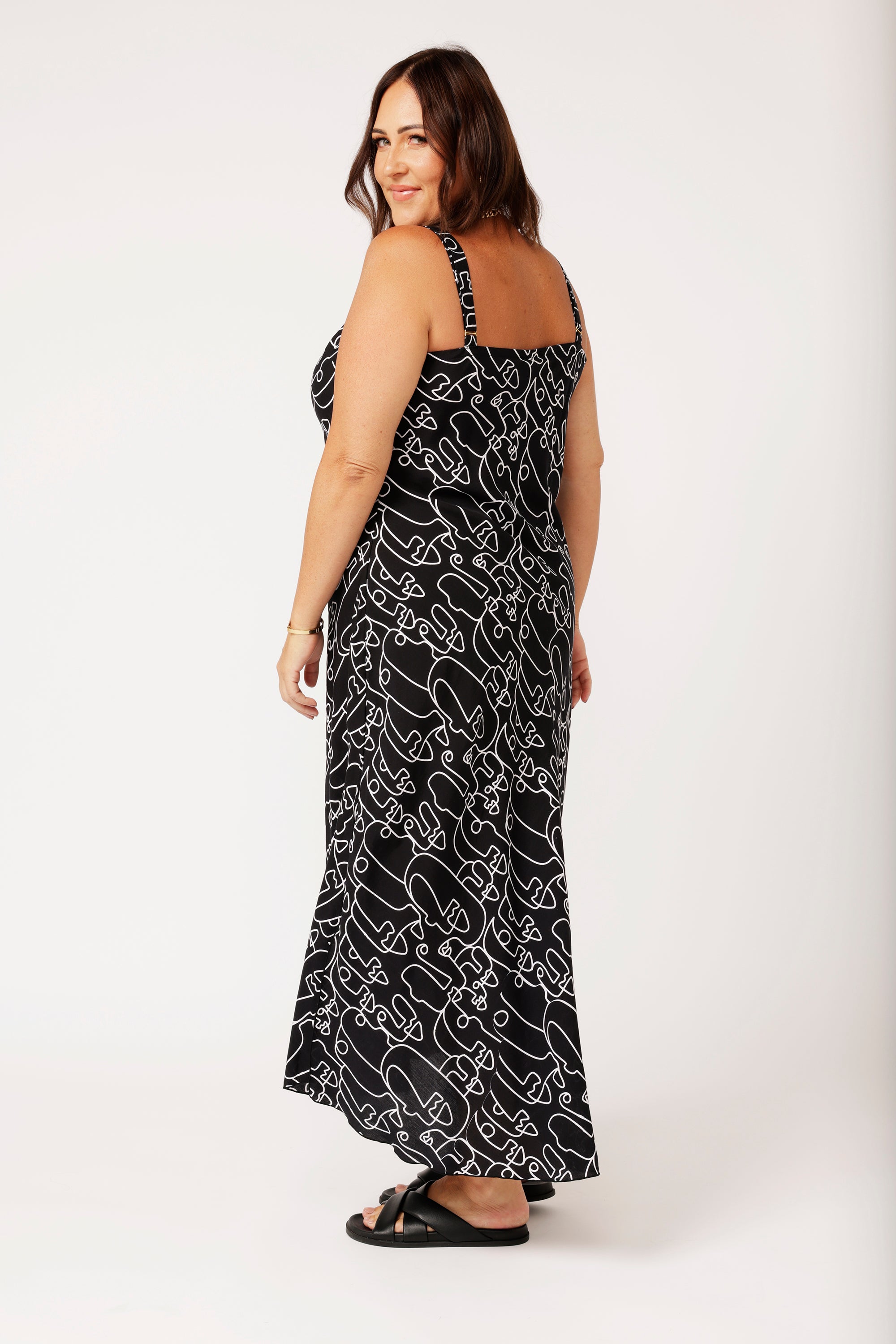Slip Dress MAXI | Black Portrait - Saffron Road