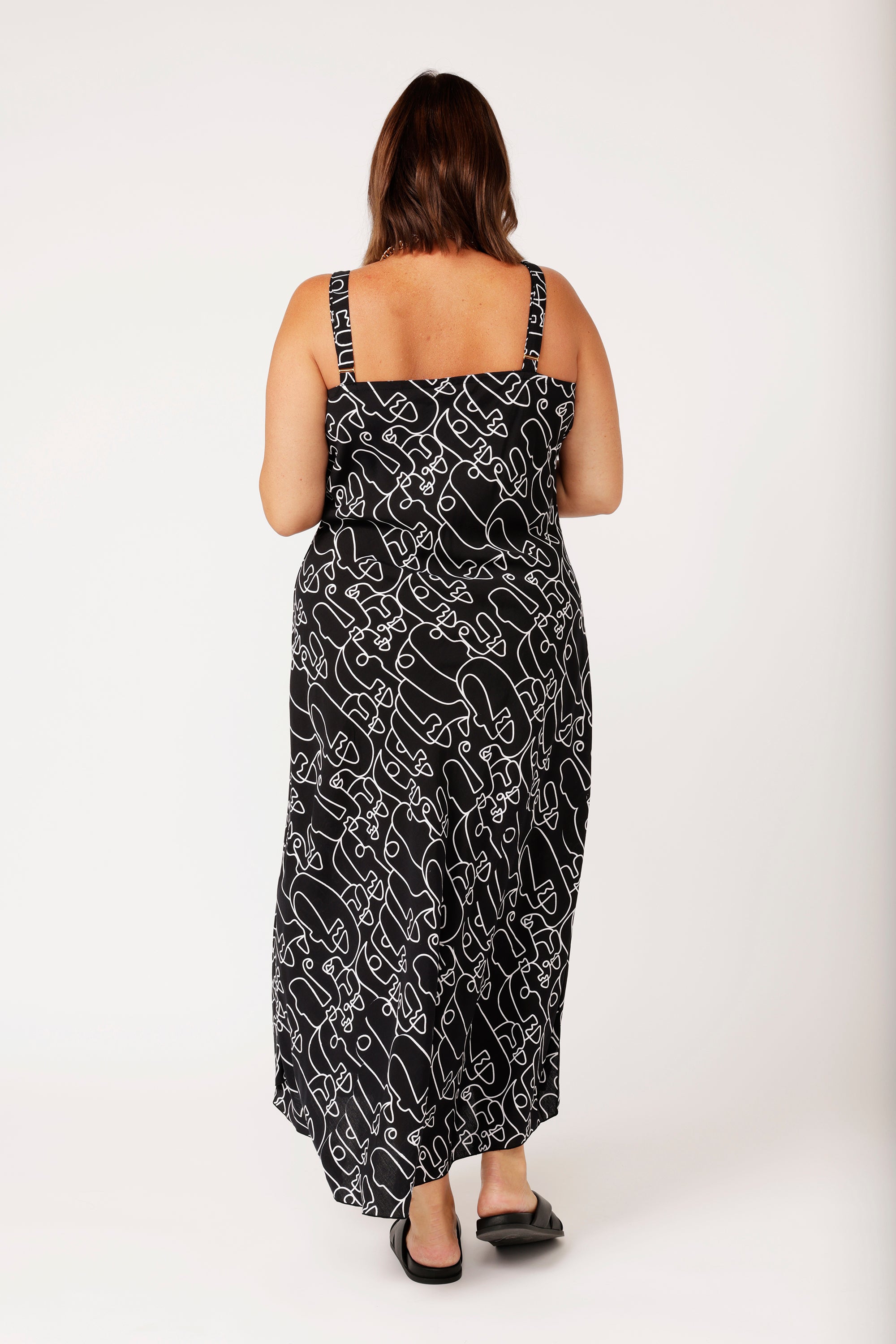 Slip Dress MAXI | Black Portrait - Saffron Road