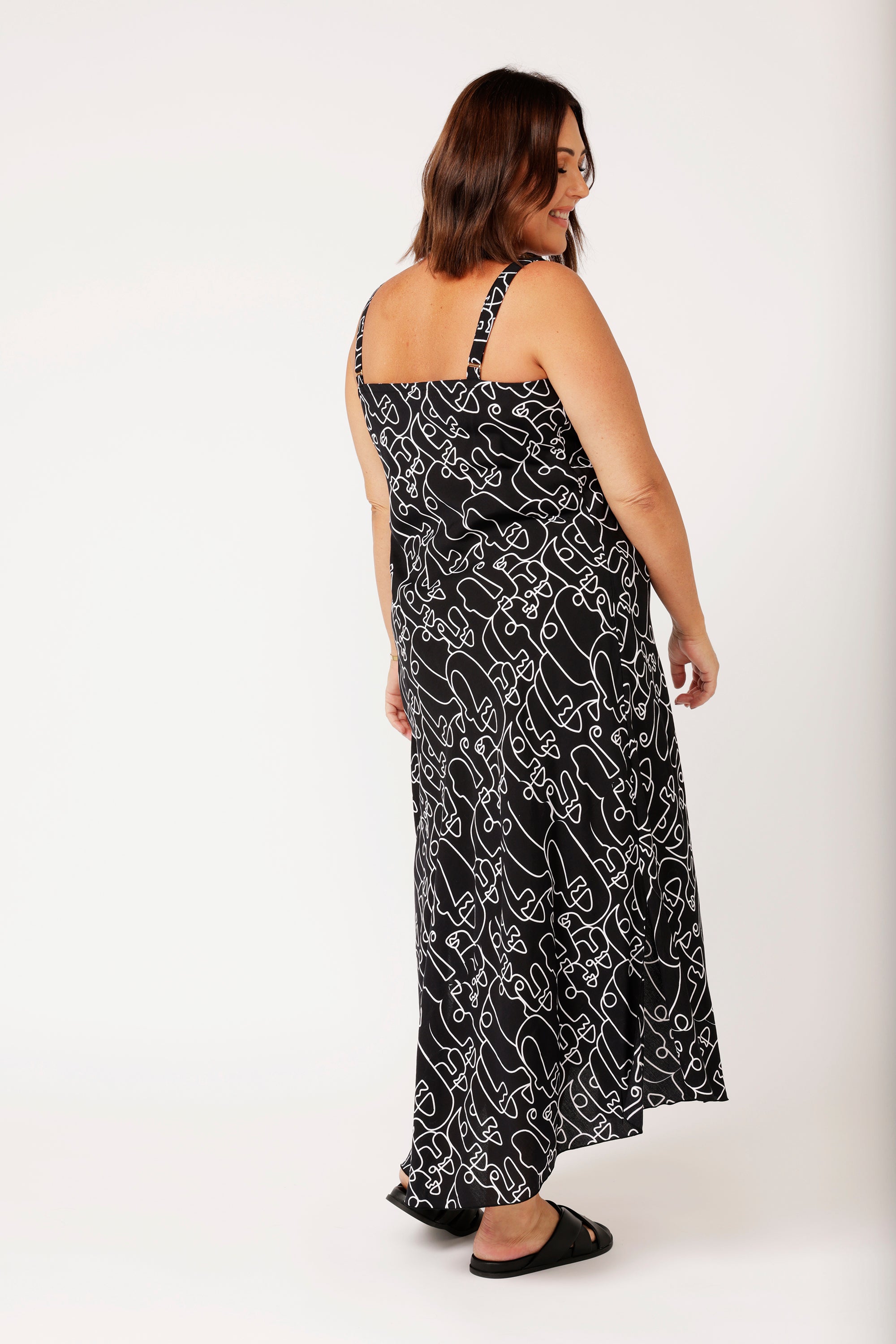 Slip Dress MAXI | Black Portrait - Saffron Road