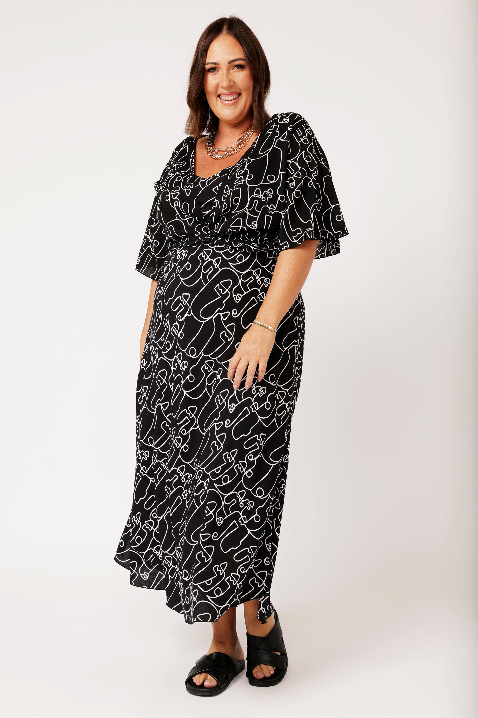 Slip Dress MAXI | Black Portrait - Saffron Road