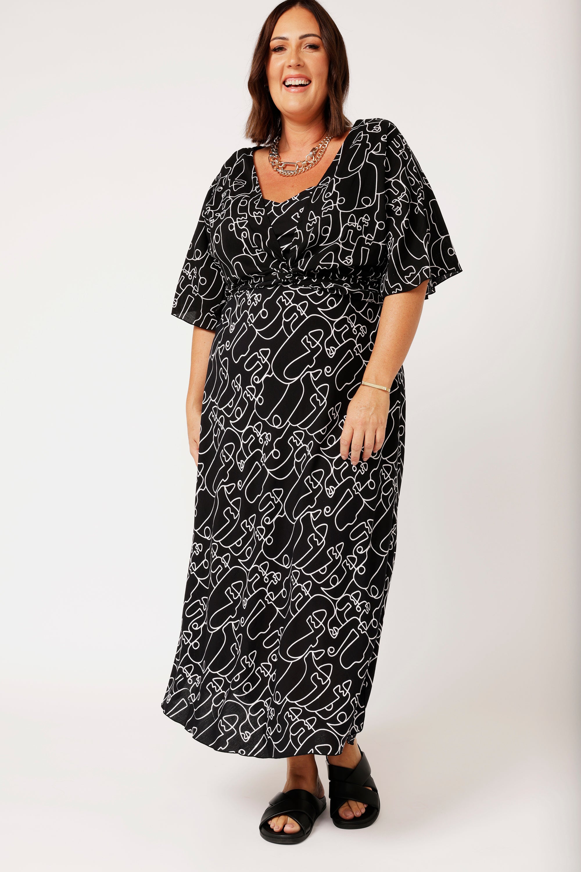 Slip Dress MAXI | Black Portrait - Saffron Road