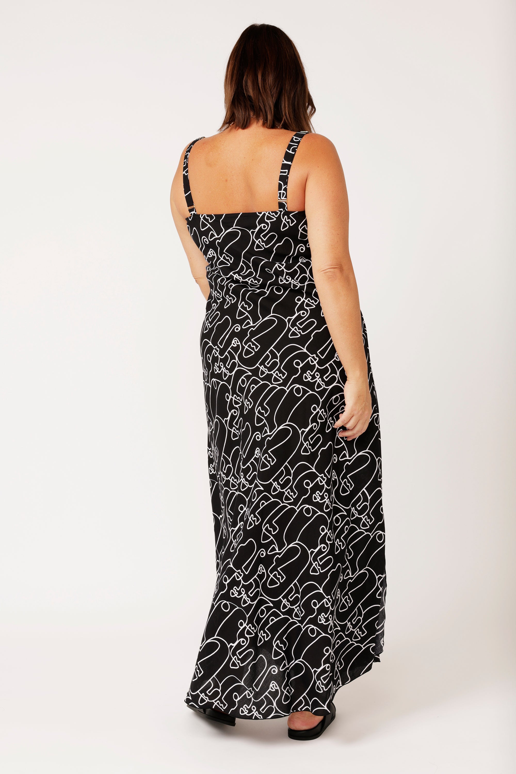 Slip Dress SUPER MAXI | Black Portrait - Saffron Road