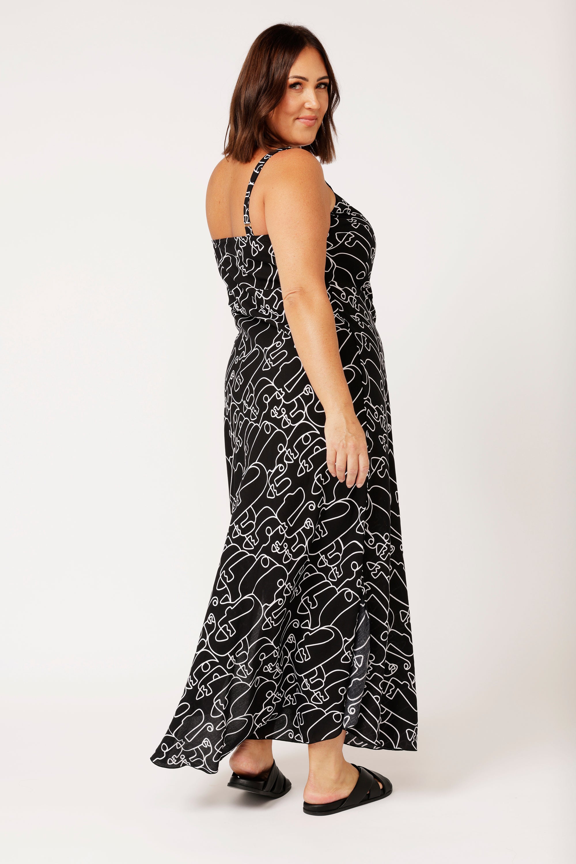 Slip Dress SUPER MAXI | Black Portrait - Saffron Road