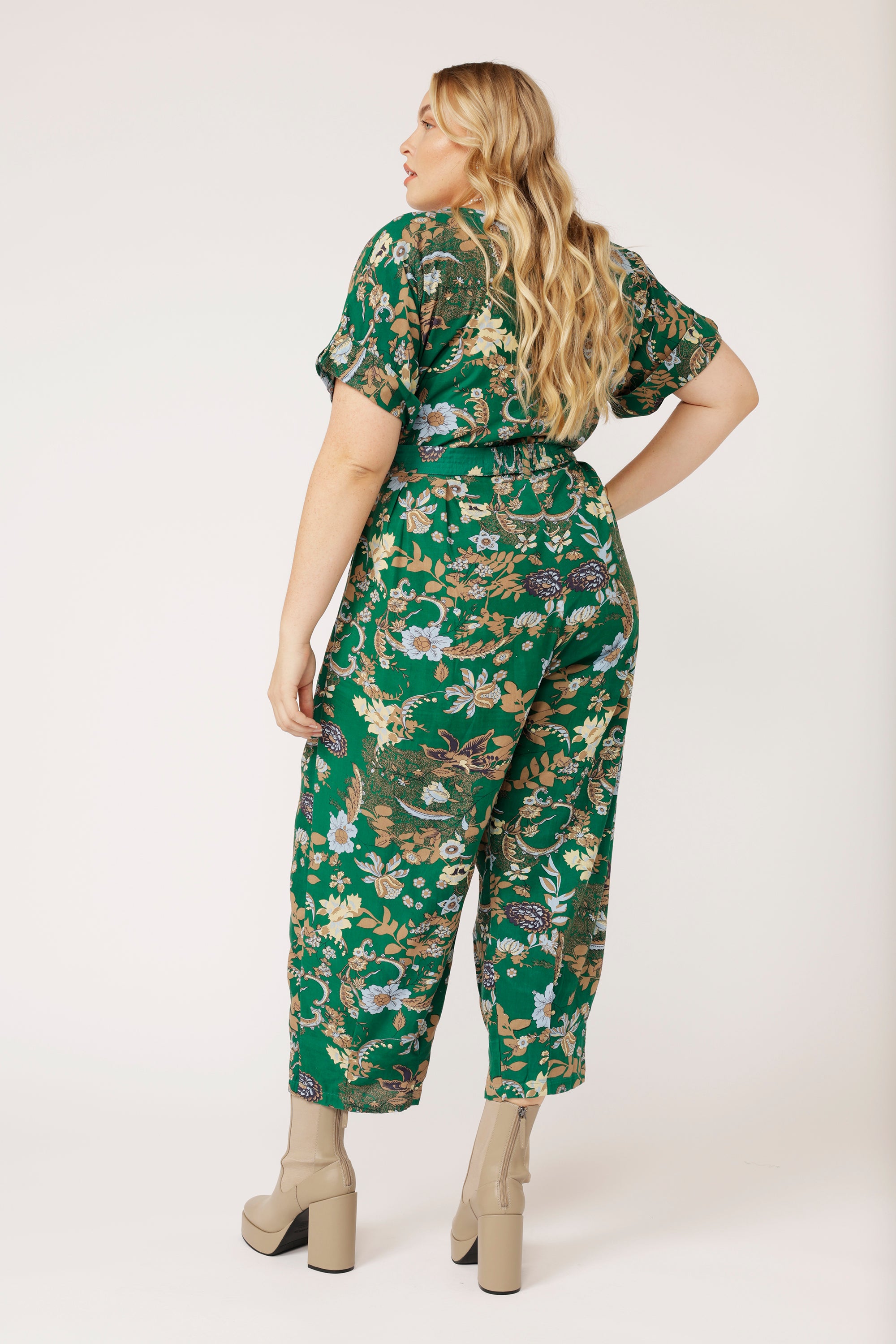Jumpsuit | Midnight Garden Green - Saffron Road