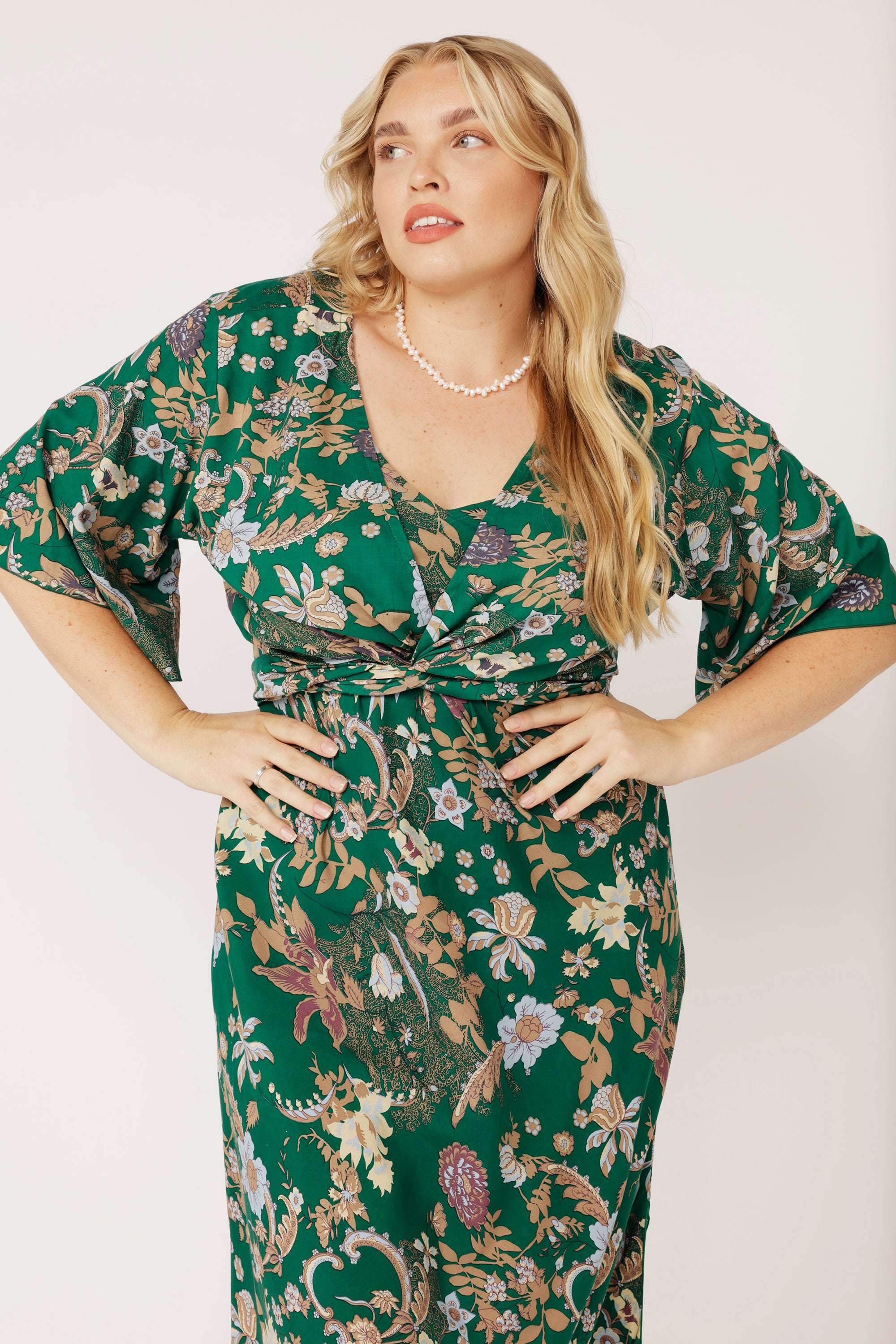 Wrap Me Up Top | Midnight Garden Green - Saffron Road