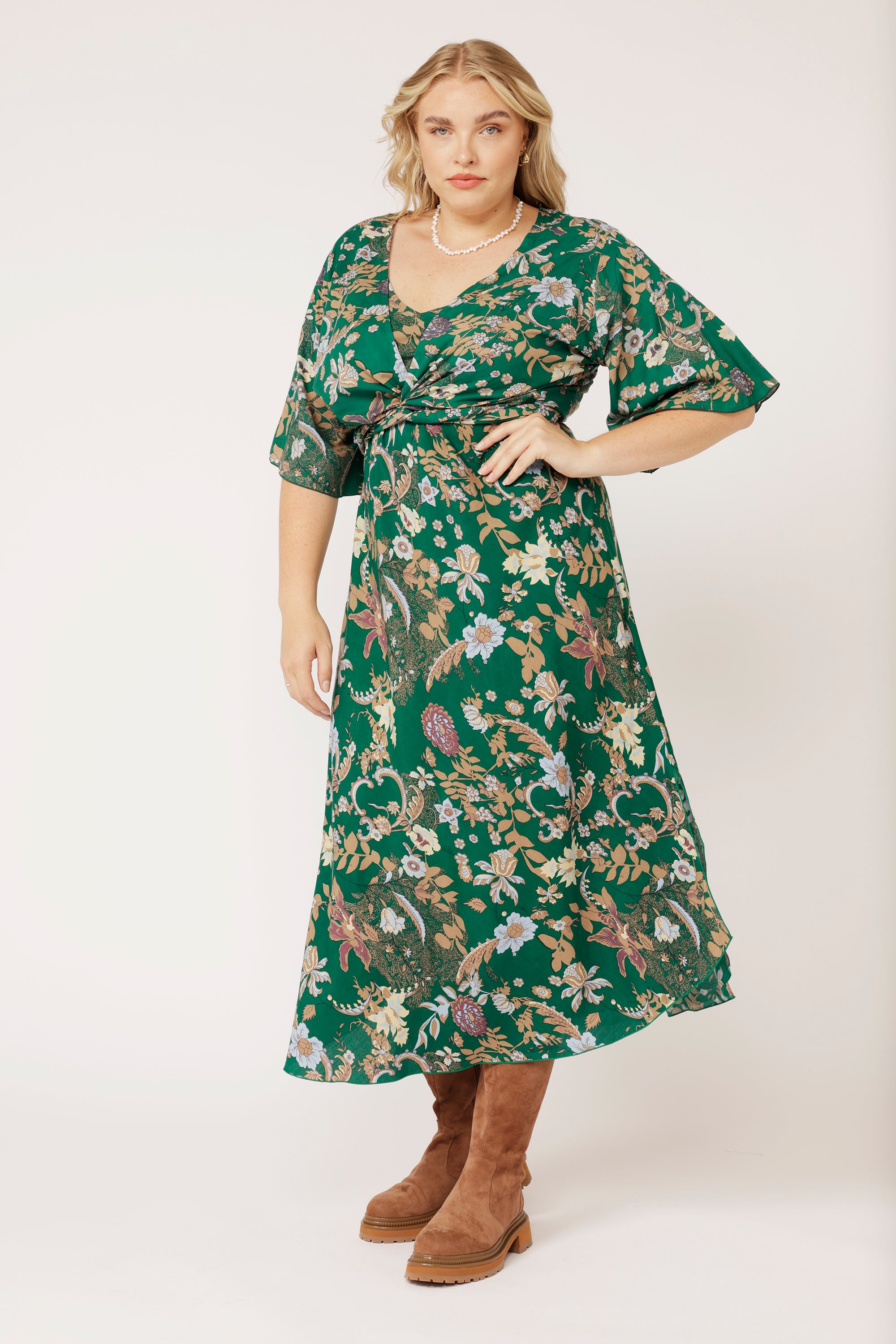 Wrap Me Up Top | Midnight Garden Green - Saffron Road