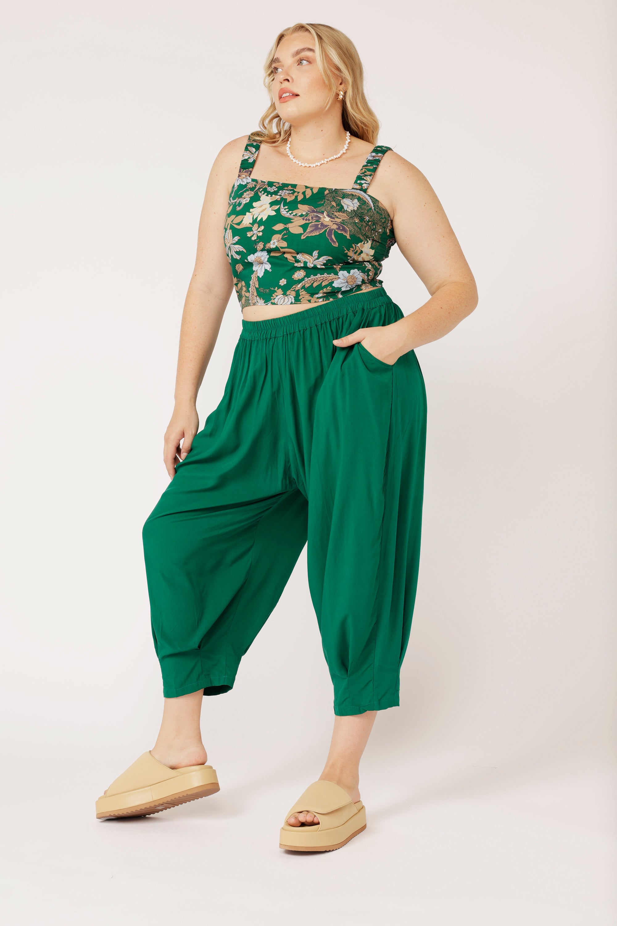 Bralette (New style) | Midnight Garden Green - Saffron Road