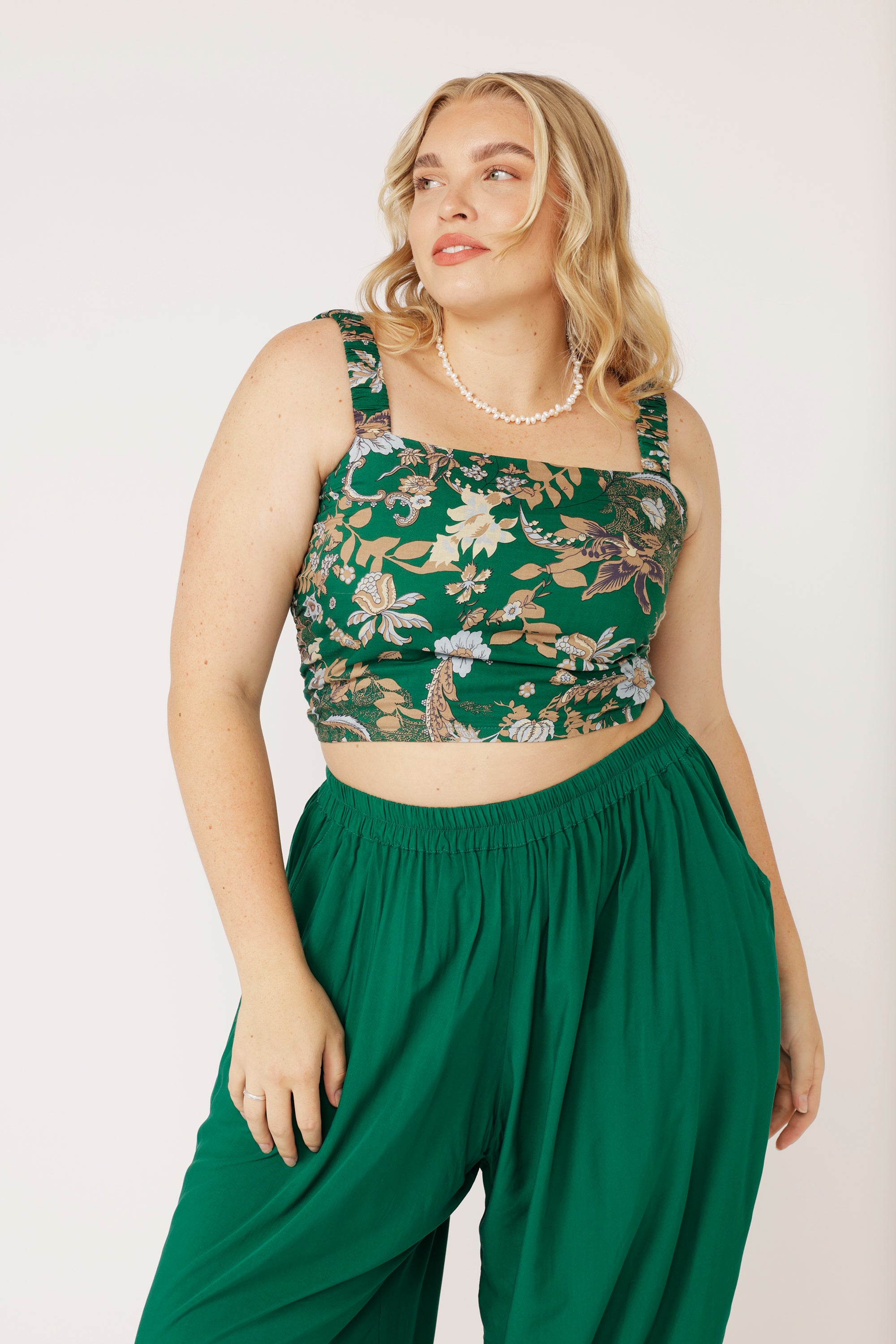 Bralette (New style) | Midnight Garden Green - Saffron Road