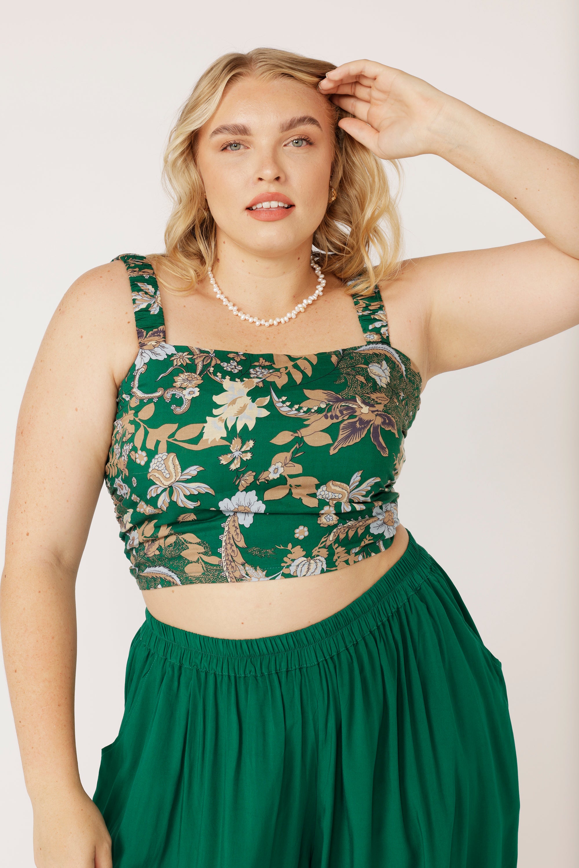 Bralette (New style) | Midnight Garden Green - Saffron Road