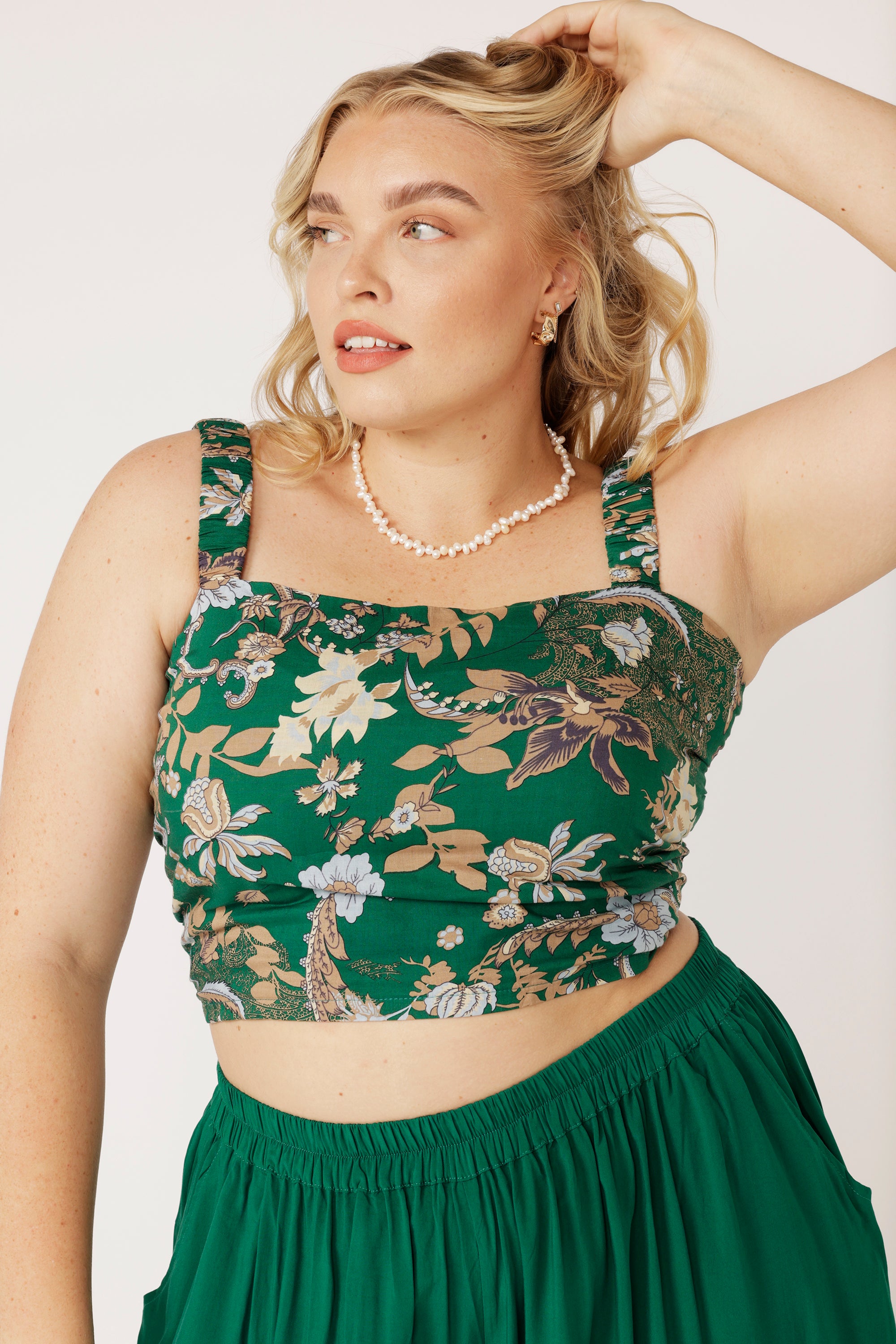 Bralette (New style) | Midnight Garden Green - Saffron Road