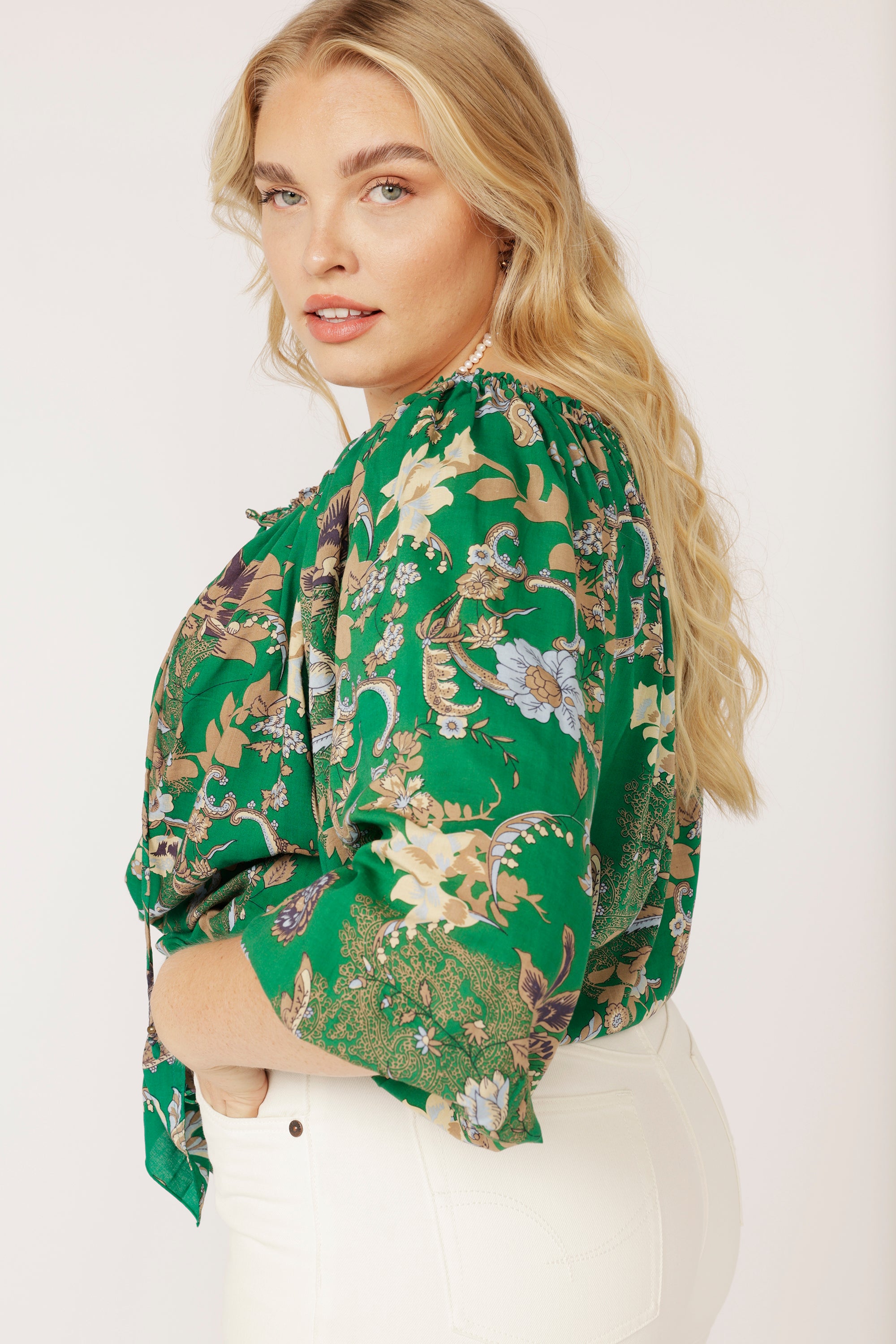 Paris Night Top | Midnight Garden Green - Saffron Road