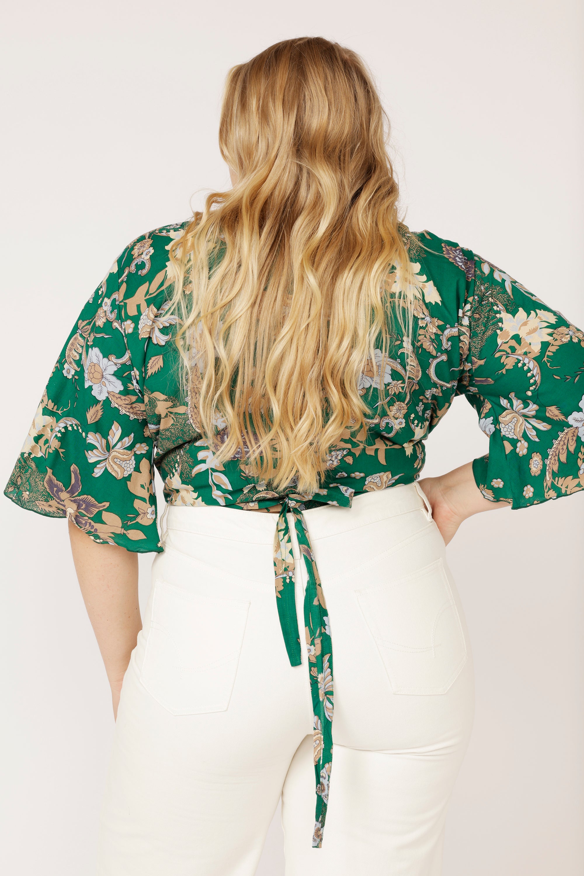 Wrap Me Up Top | Midnight Garden Green - Saffron Road