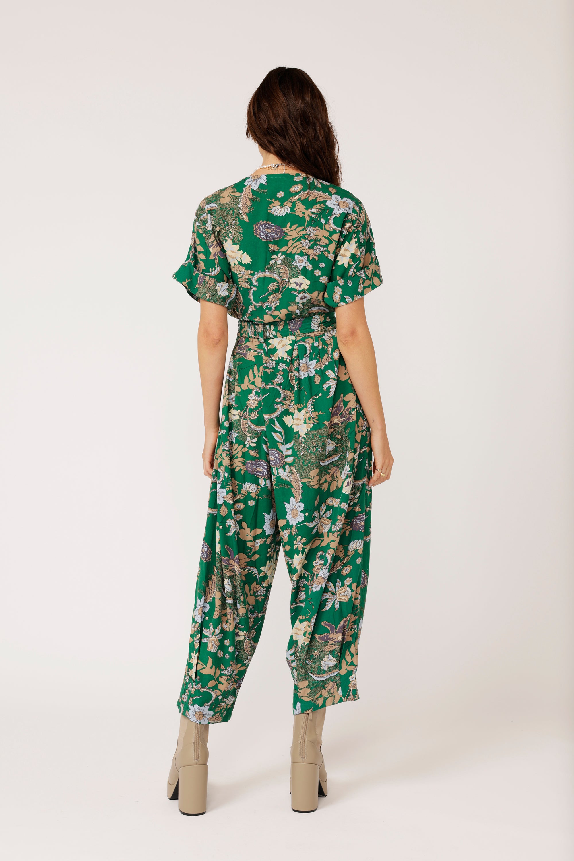 Jumpsuit | Midnight Garden Green - Saffron Road