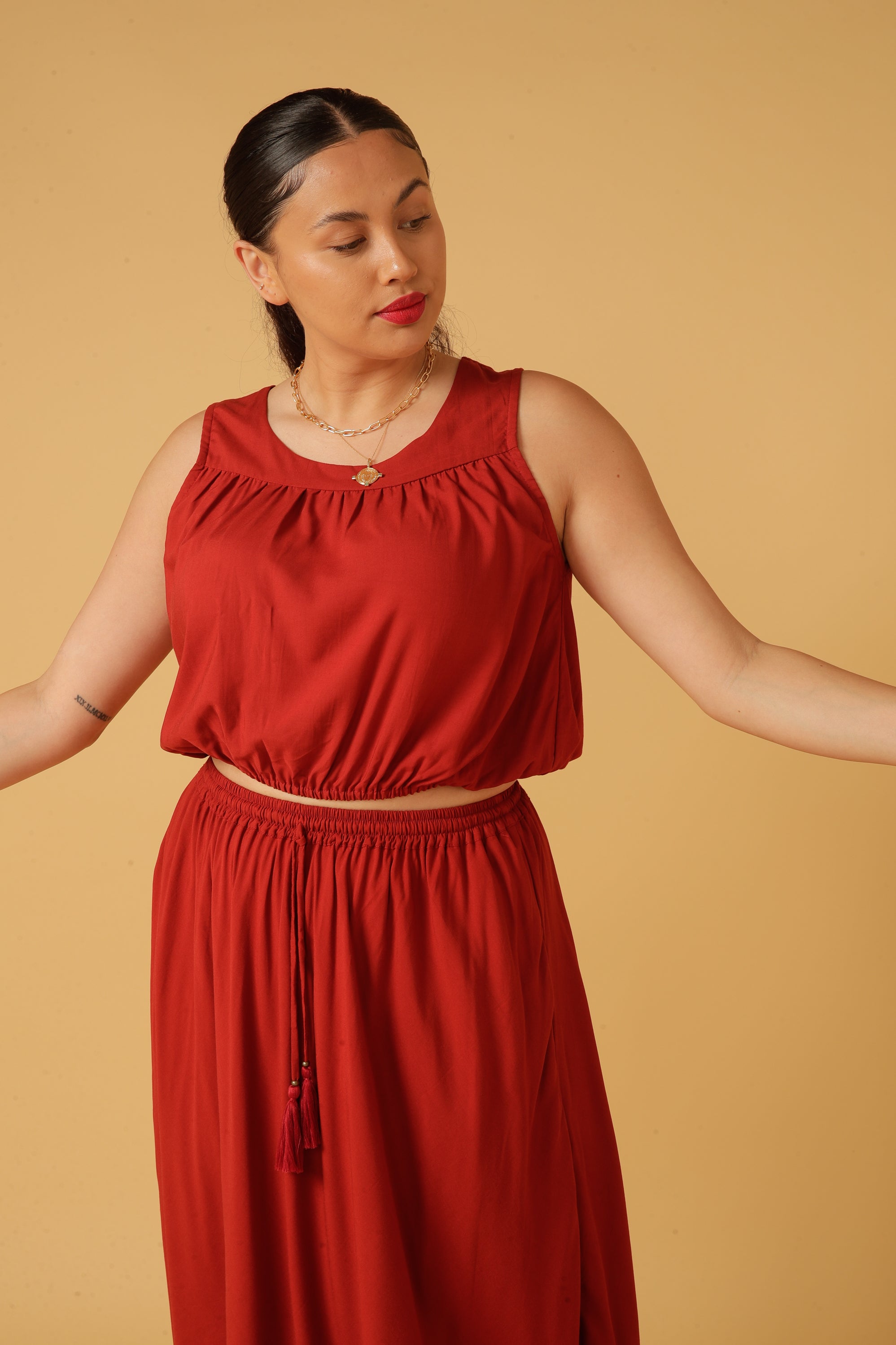 Zephyr Tank | Burgundy - Saffron Road