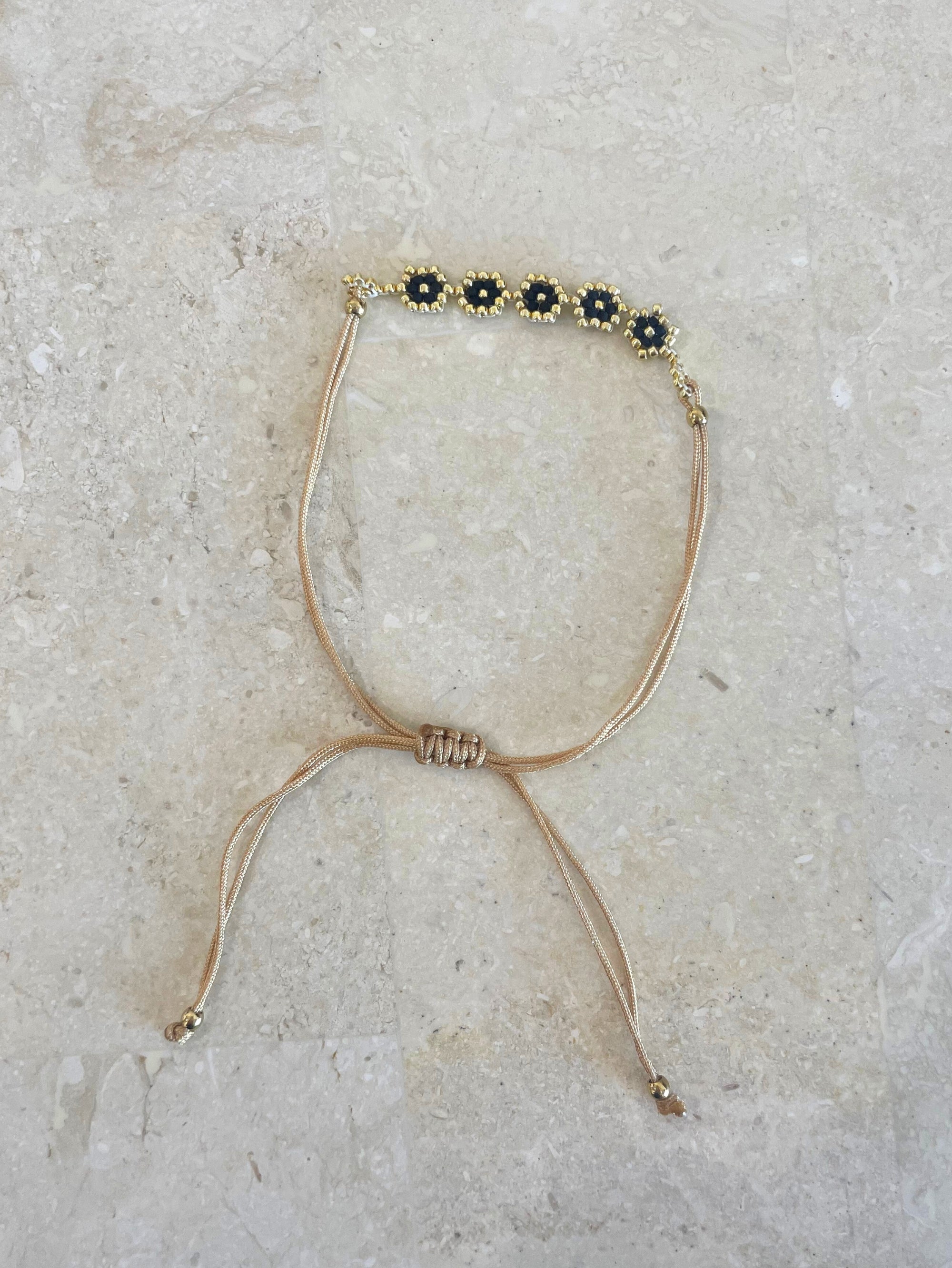 Bracelet 20 | Black Flowers - Saffron Road