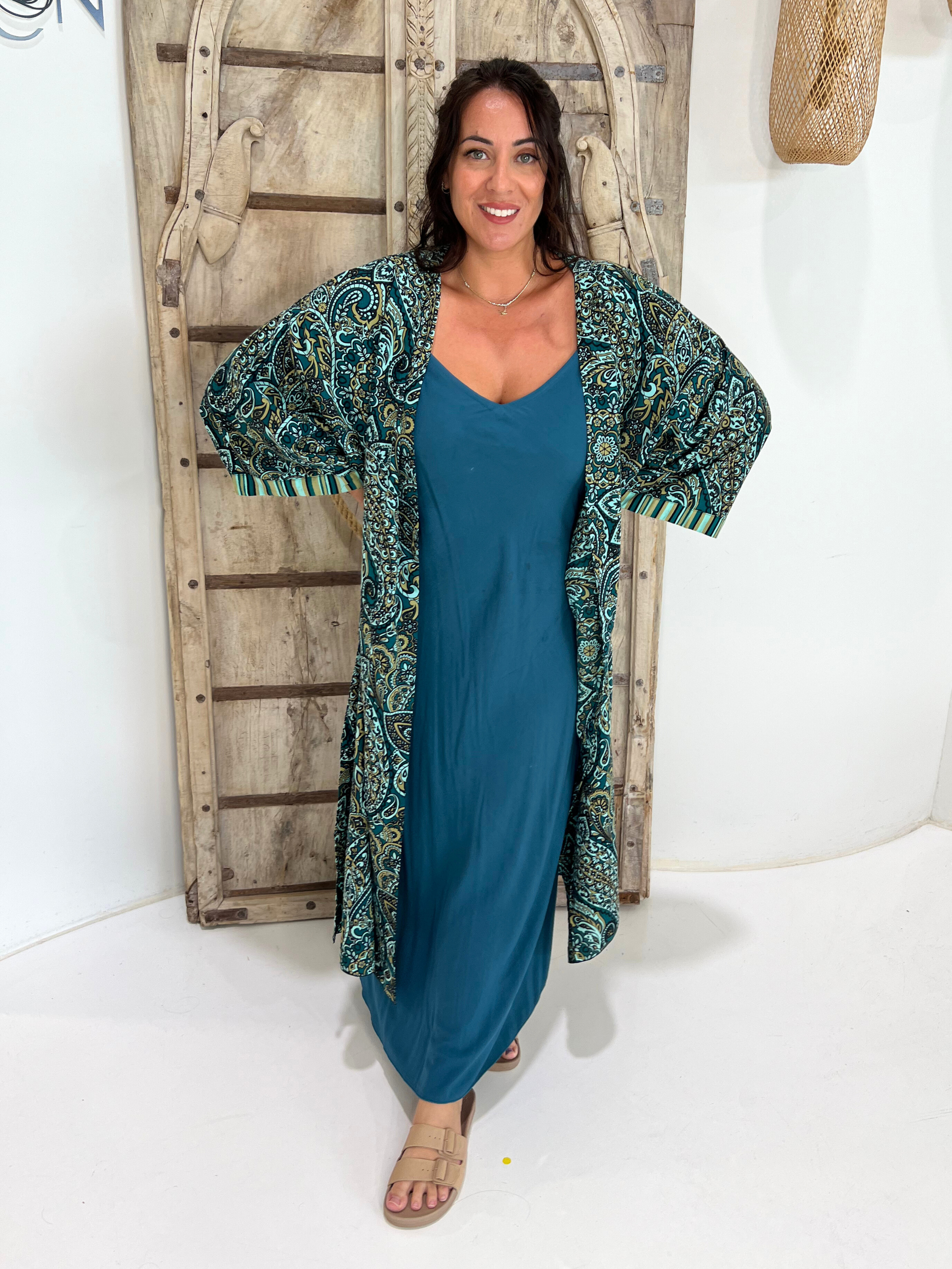 Kimono | Teal Paisley - Saffron Road