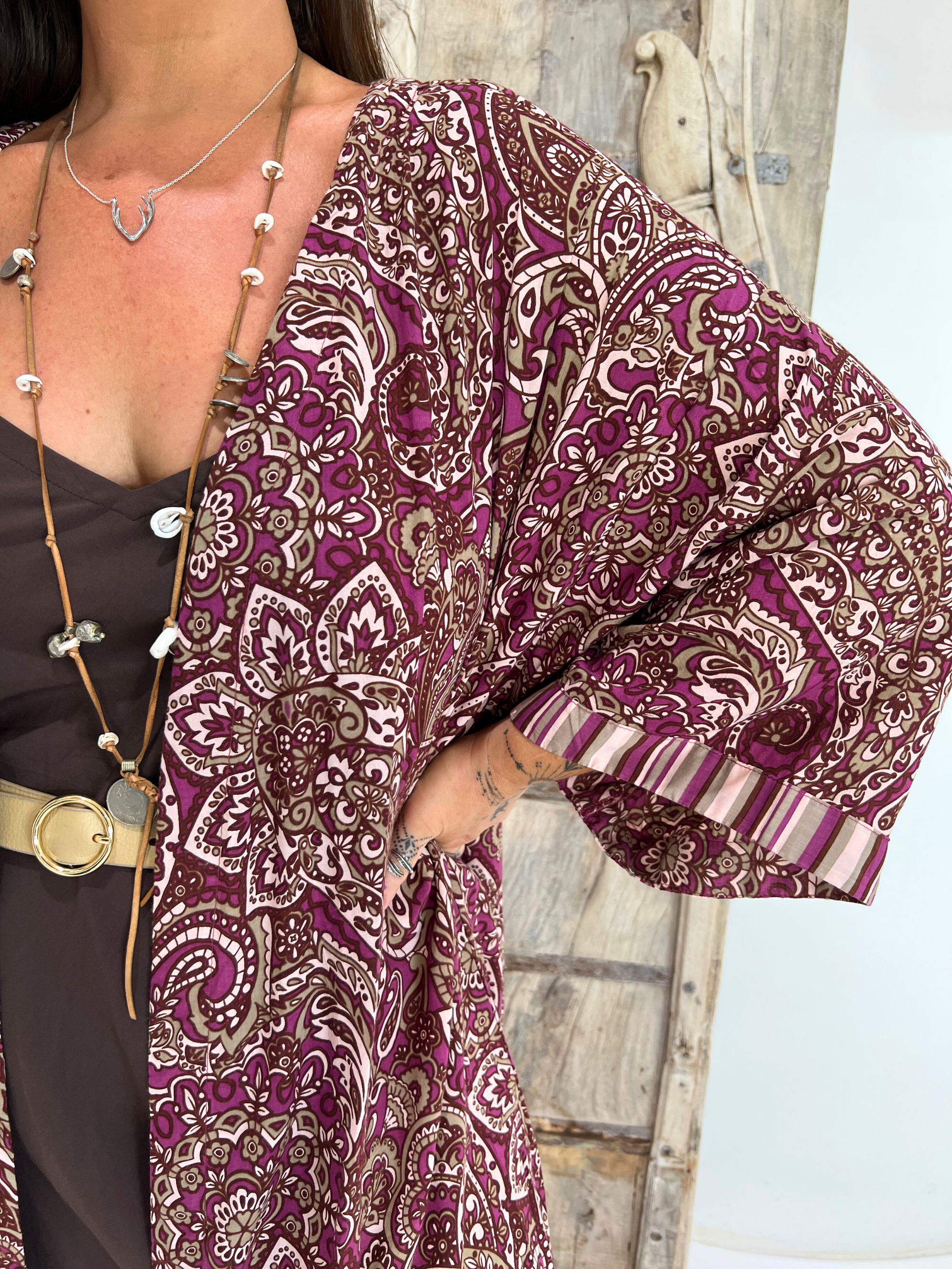 Kimono | Wine Paisley - Saffron Road