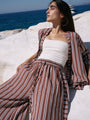 Palazzo Pant | Cocoa Stripe - Saffron Road