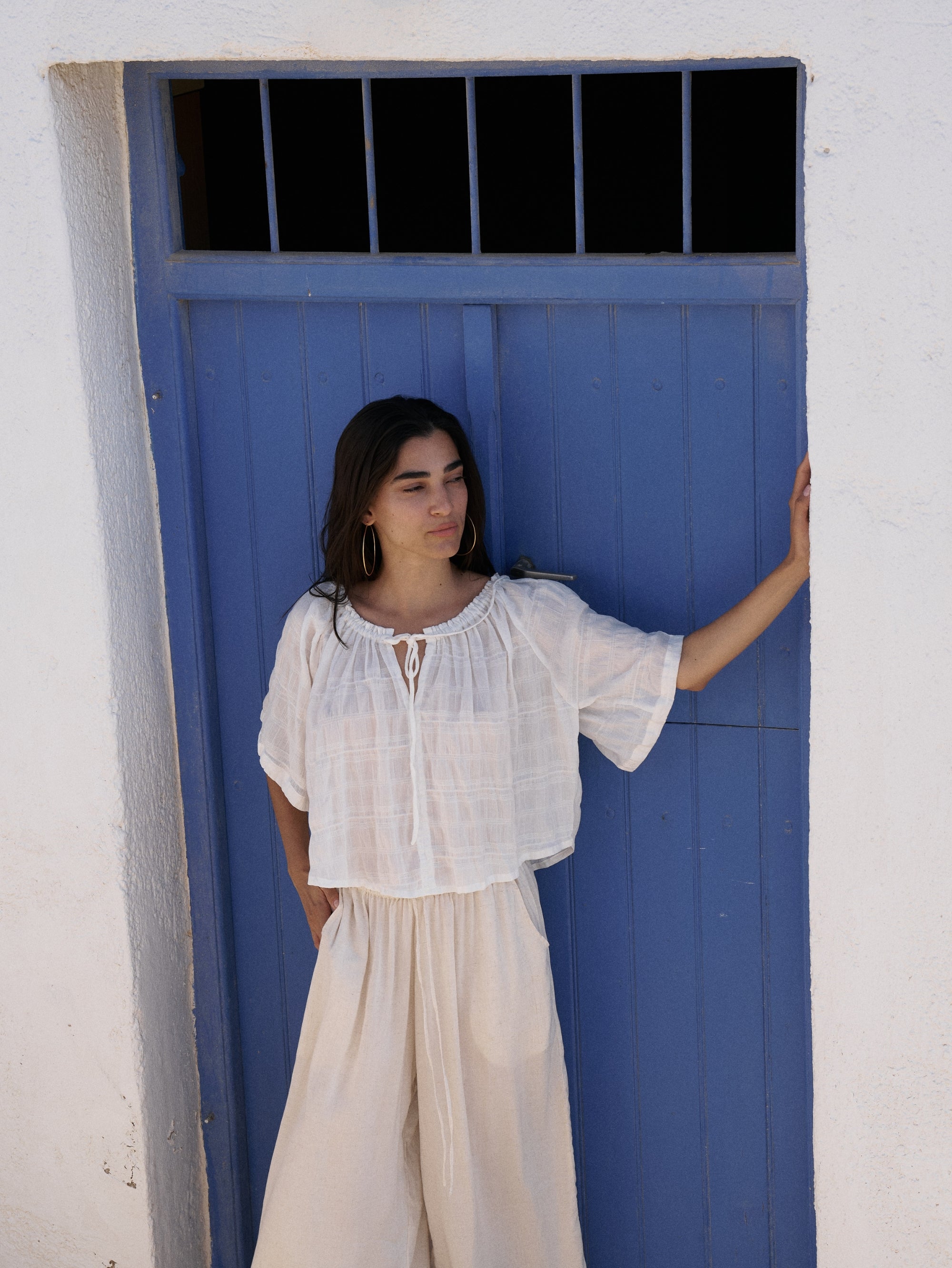 Festival Top | Waffle Ecru - Saffron Road