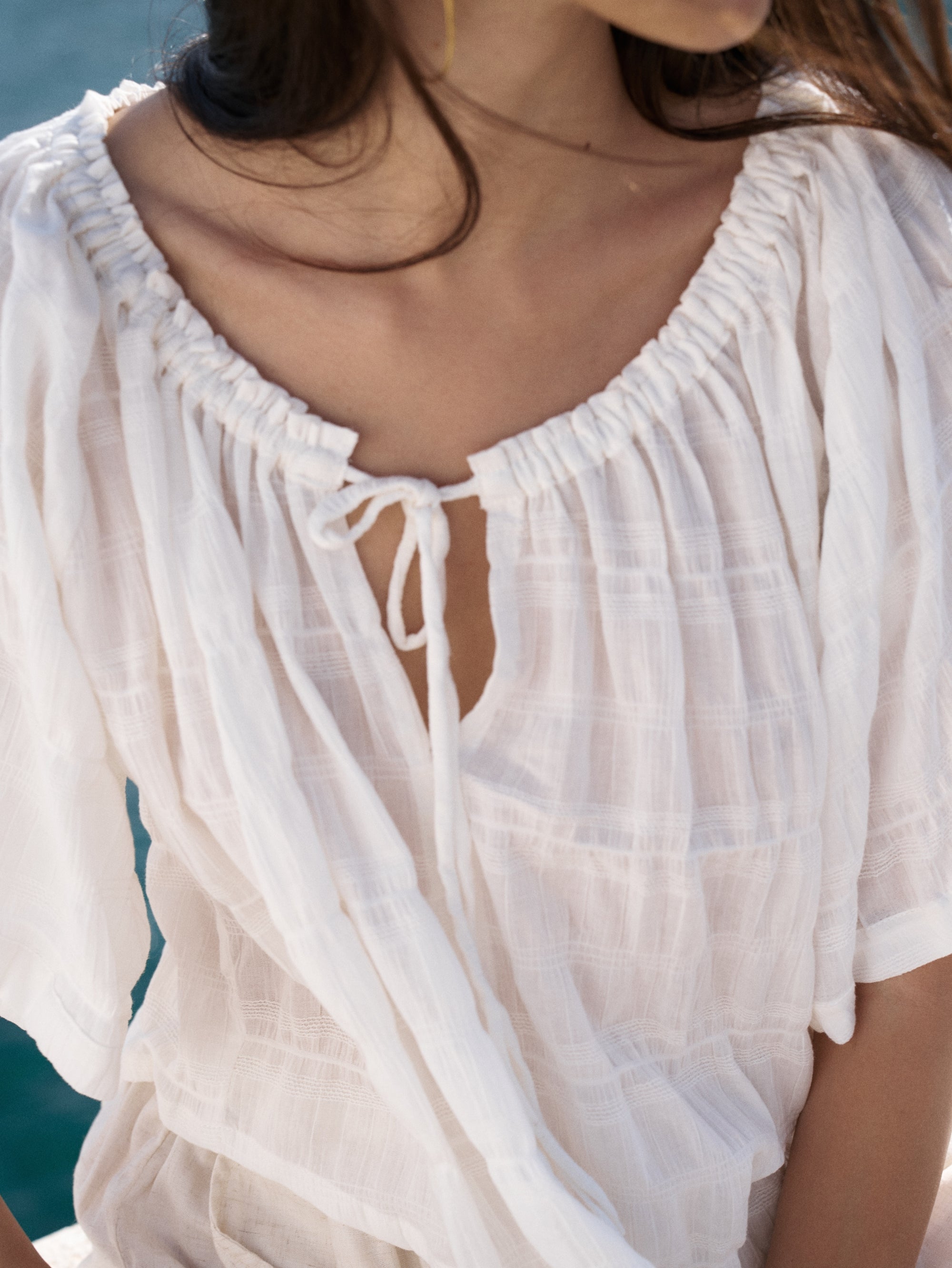 Festival Top | Waffle Ecru - Saffron Road