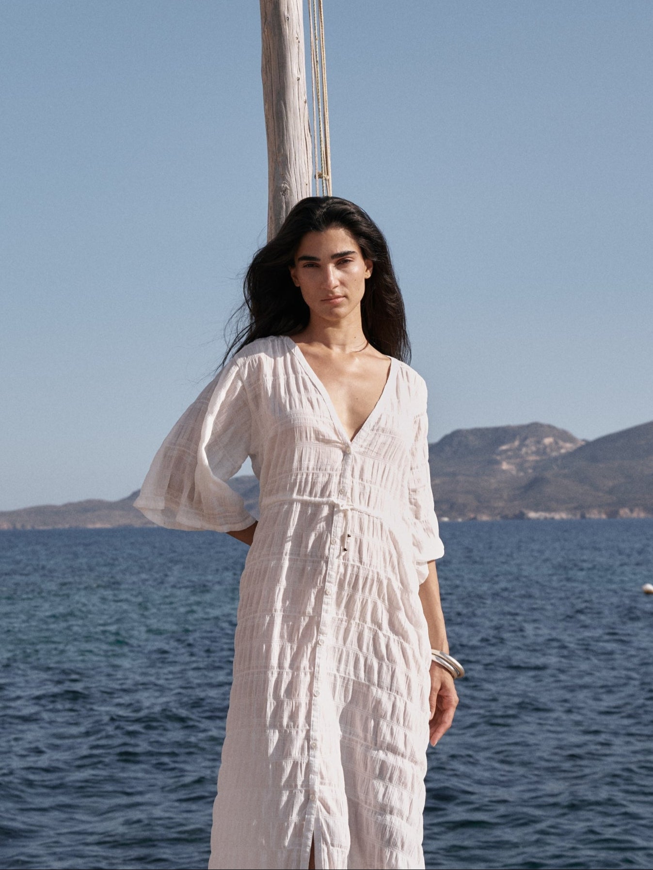 Morocco Dress | Waffle Ecru - Saffron Road
