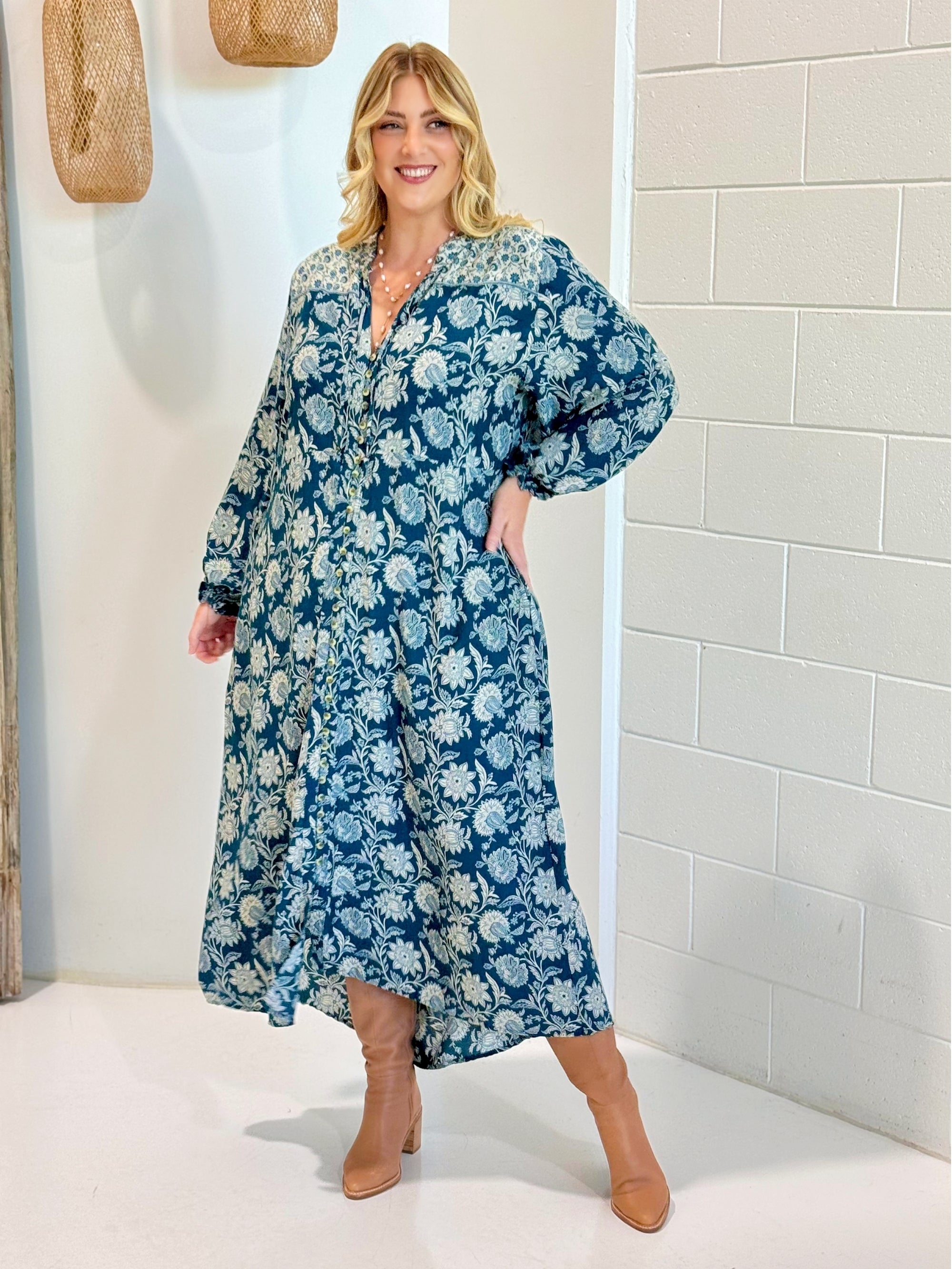 Traveller Dress | Vintage Teal - Saffron Road