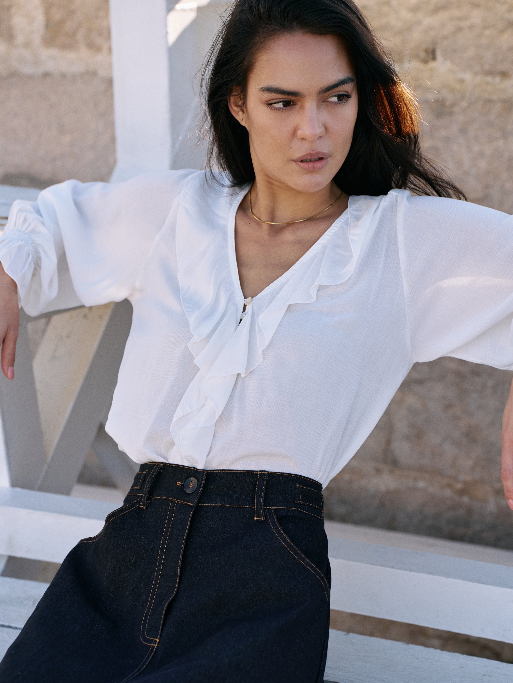Stevie Blouse | Ecru - Saffron Road