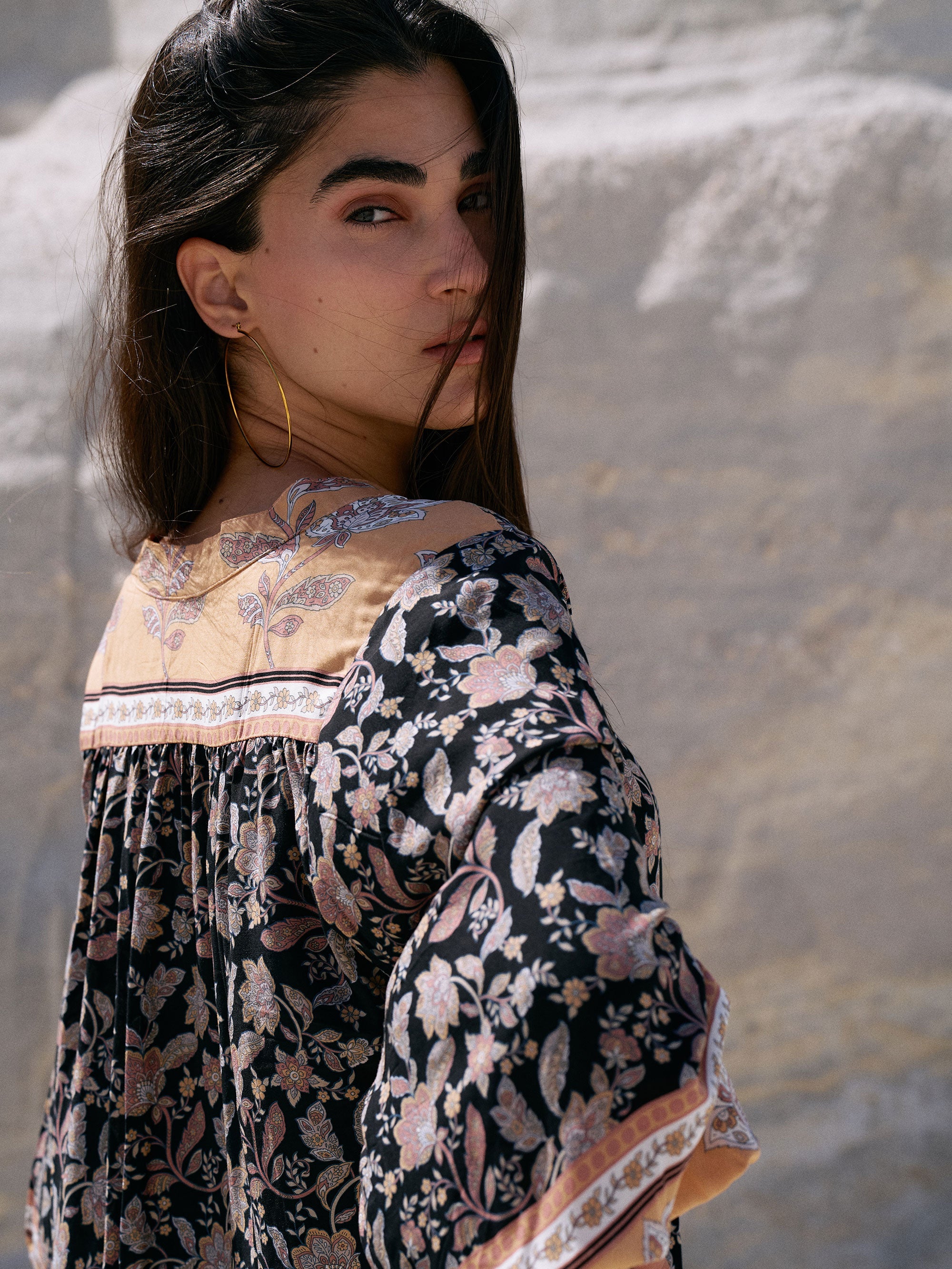 Amber Blouse | Mocha Bloom - Saffron Road