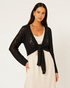 Waterfall Wrap Cardigan | Mohair Knit | Chocolate