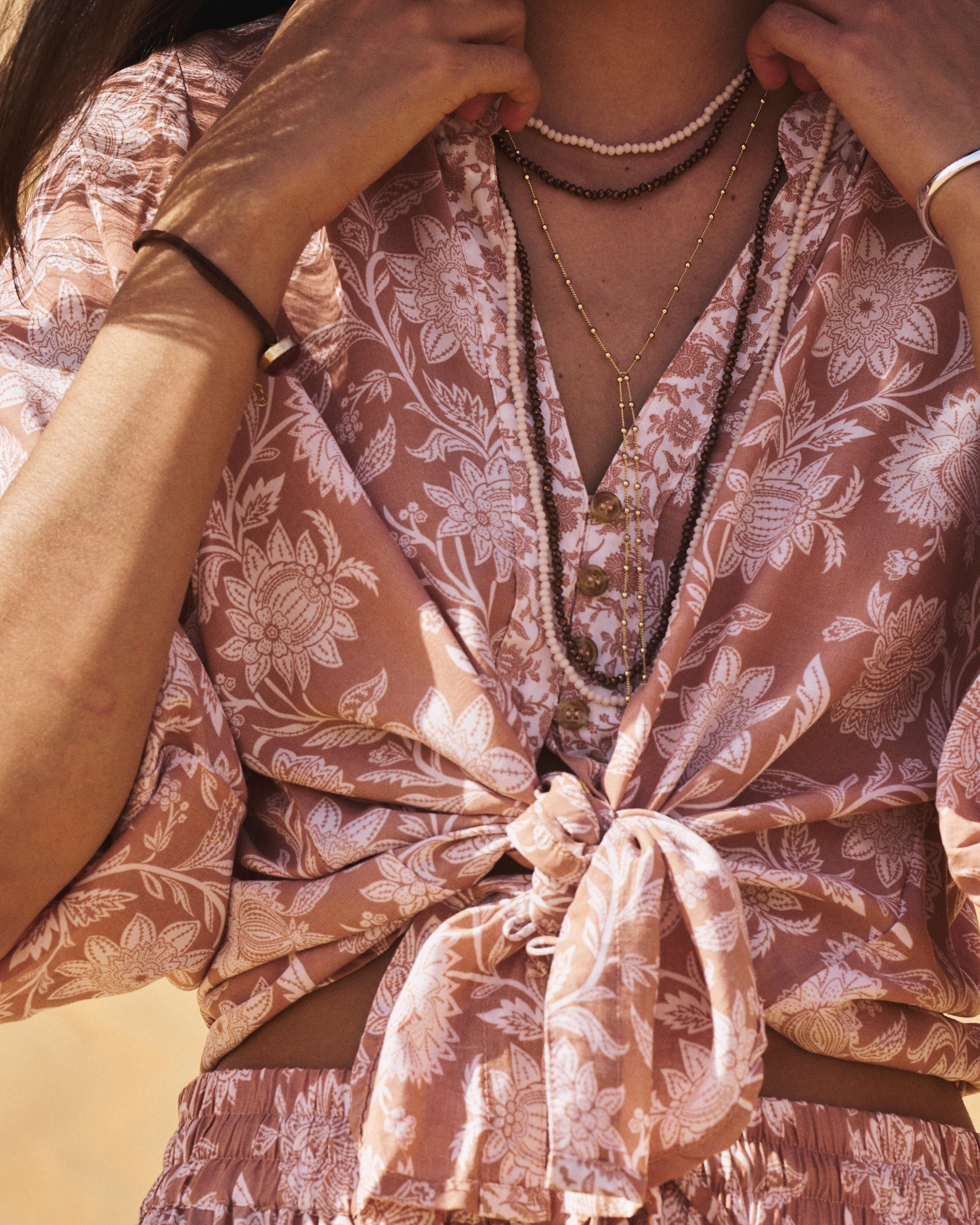 Amber Blouse | Beige Flower - Saffron Road